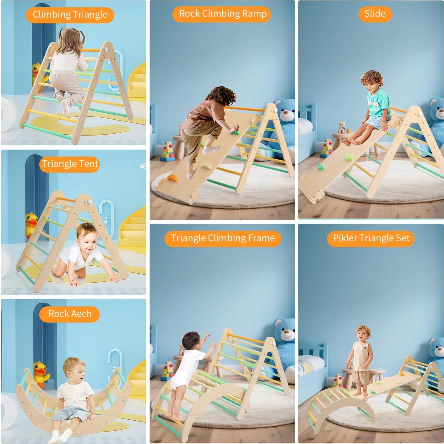 Conjunto de Escalada Triangular KODMIS 7 en 1 Plegable Multicolor