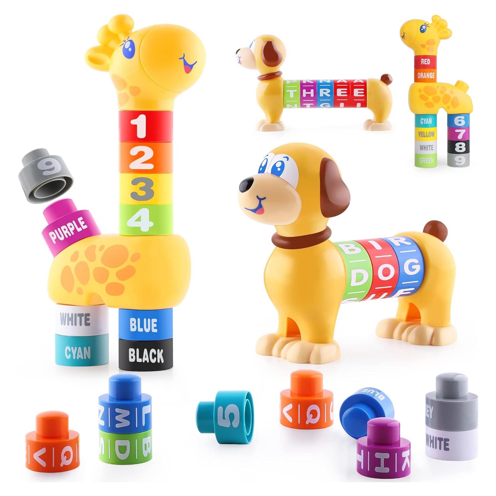 Set de Bloques de Construcción Montessori iPlay, iLearn 30.5x14x7.6cm