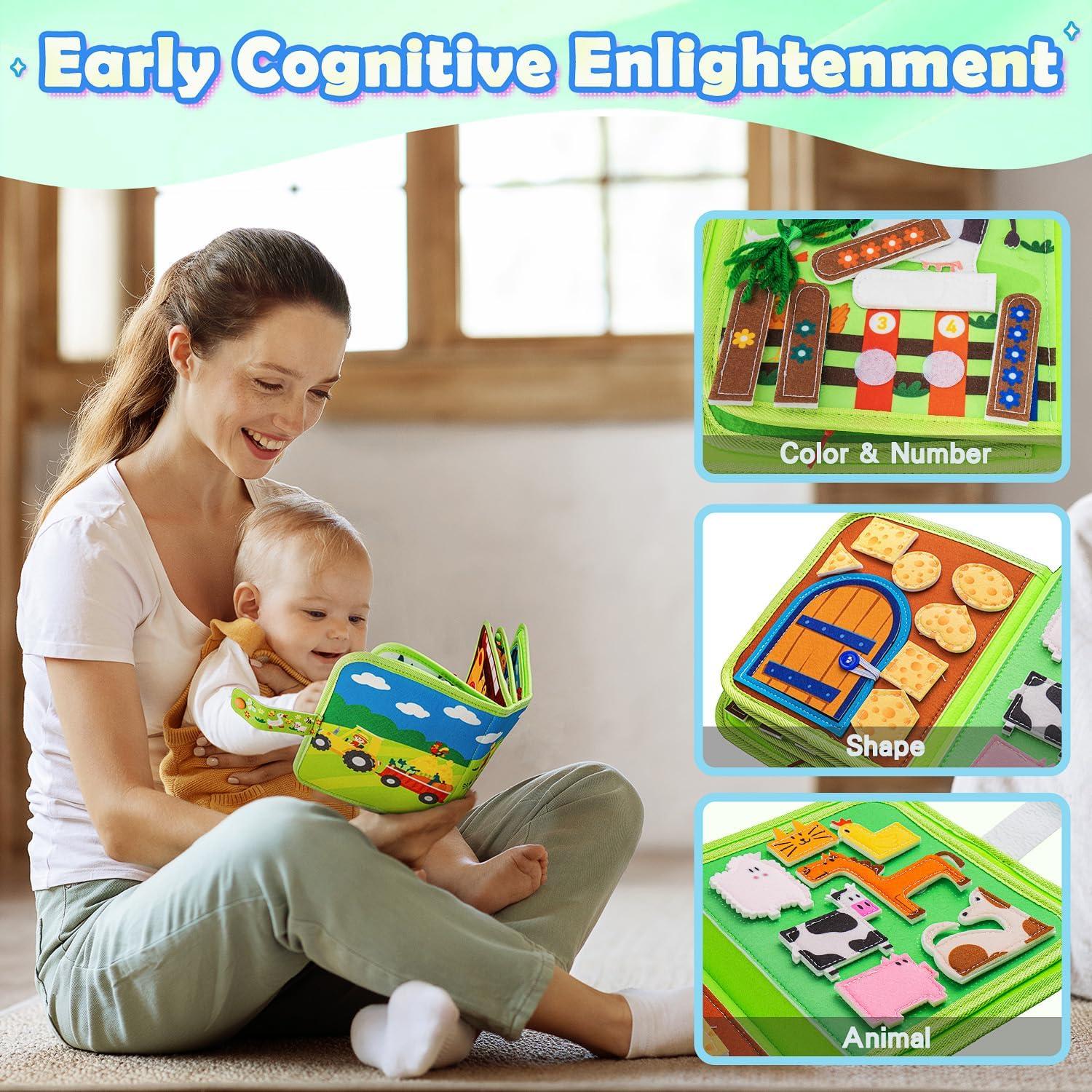 Libro Ocupado Montessori de Granja para Niños 2-3 Años