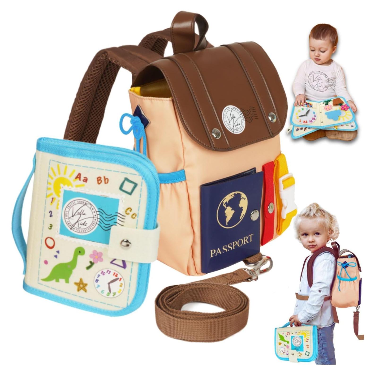 Mochila Ocupada Velladventure para Niños 1-3 Años, Juguetes Montessori