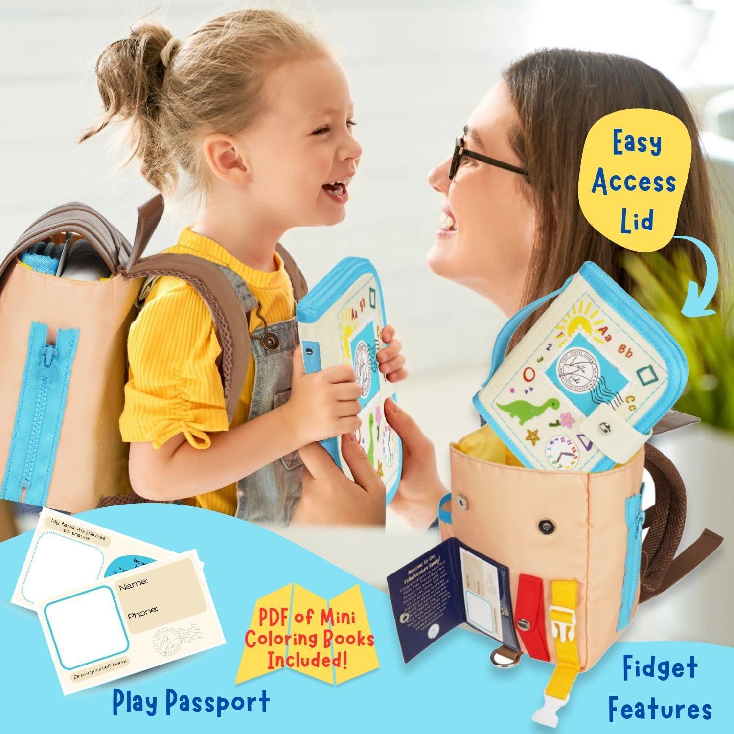 Mochila Ocupada Velladventure para Niños 1-3 Años, Juguetes Montessori