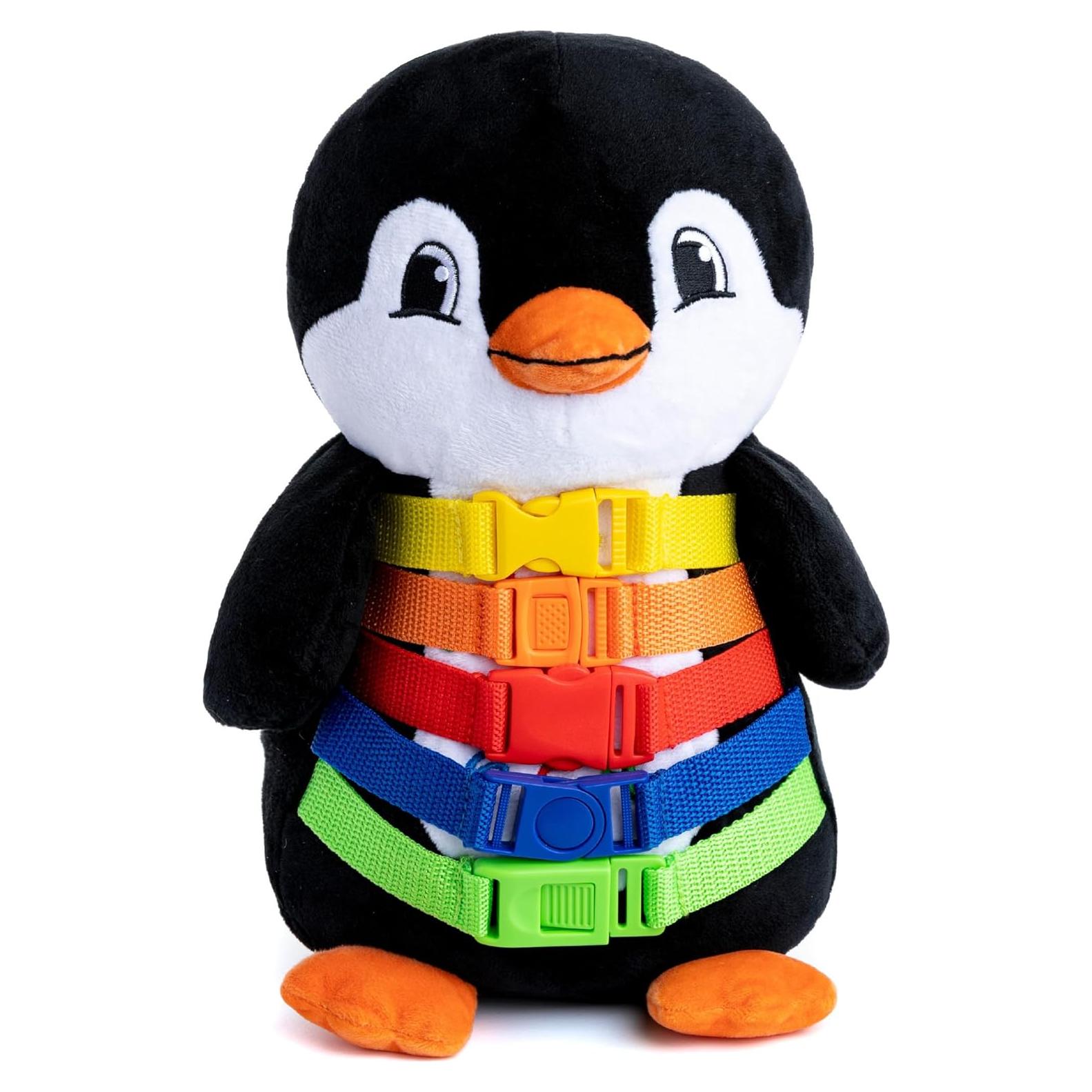 Juguete Sensorial Pingüino de Nieve Buckle Toy 28x15 cm