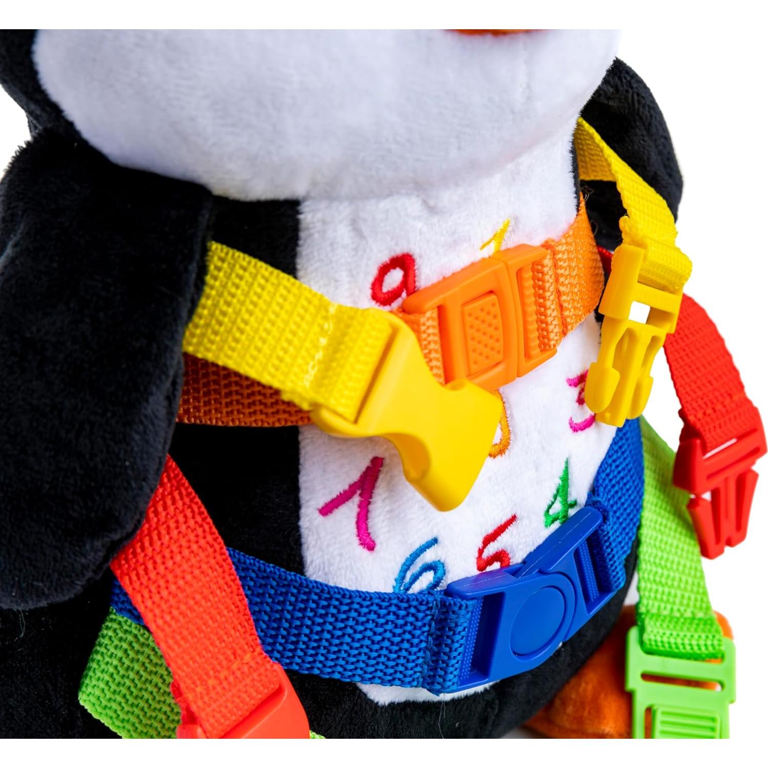 Juguete Sensorial Pingüino de Nieve Buckle Toy 28x15 cm
