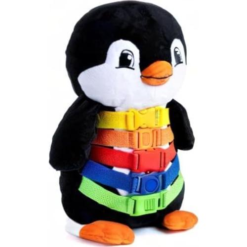Juguete Sensorial Pingüino de Nieve Buckle Toy 28x15 cm
