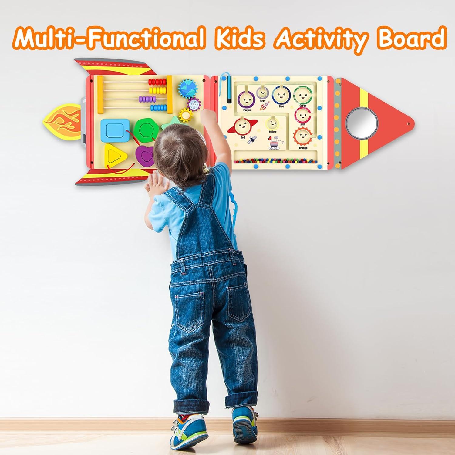 Panel Sensorial Montessori Hdsahdok 3 en 1 para Niños 1-3 Años