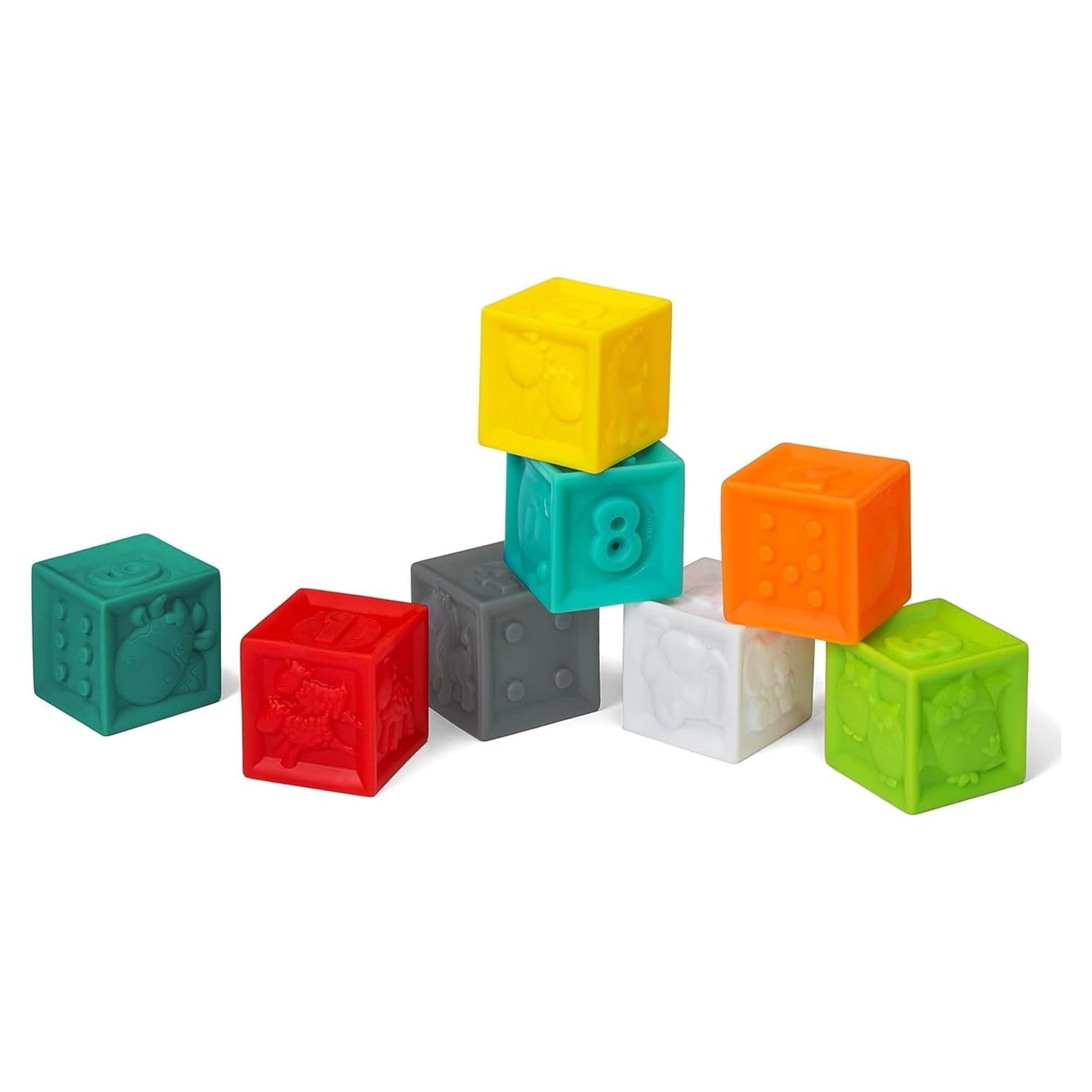 Conjunto de Bloques Apilables Infantino - 8 Piezas Suaves 6 Meses+
