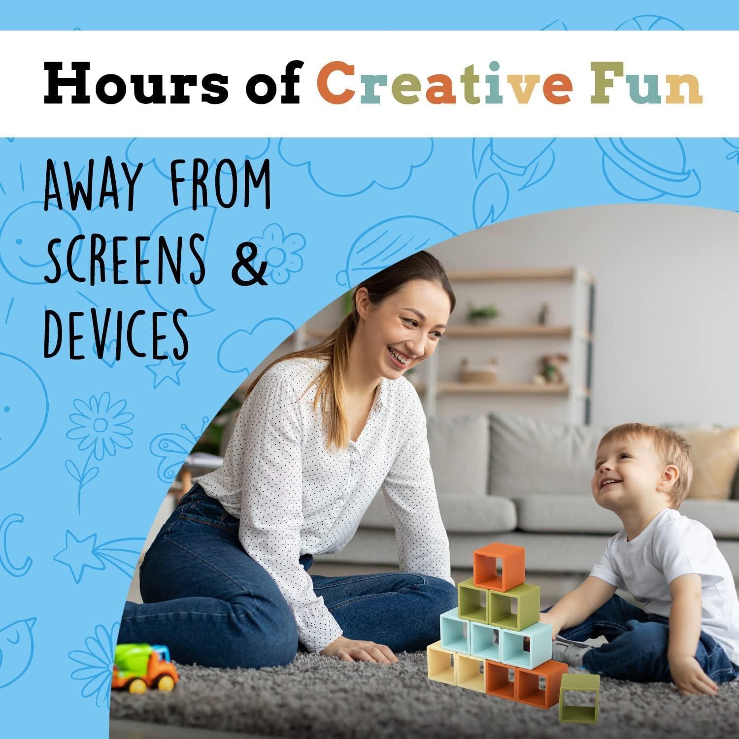 Bloques de Construcción Baby IMPRESA 12 Pack Silicona Multicolor