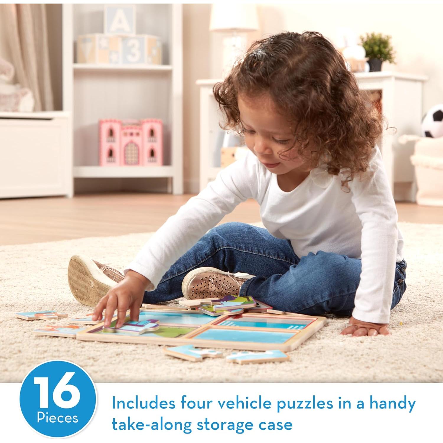 Rompecabezas de Madera Melissa & Doug Vehículos 4 Piezas