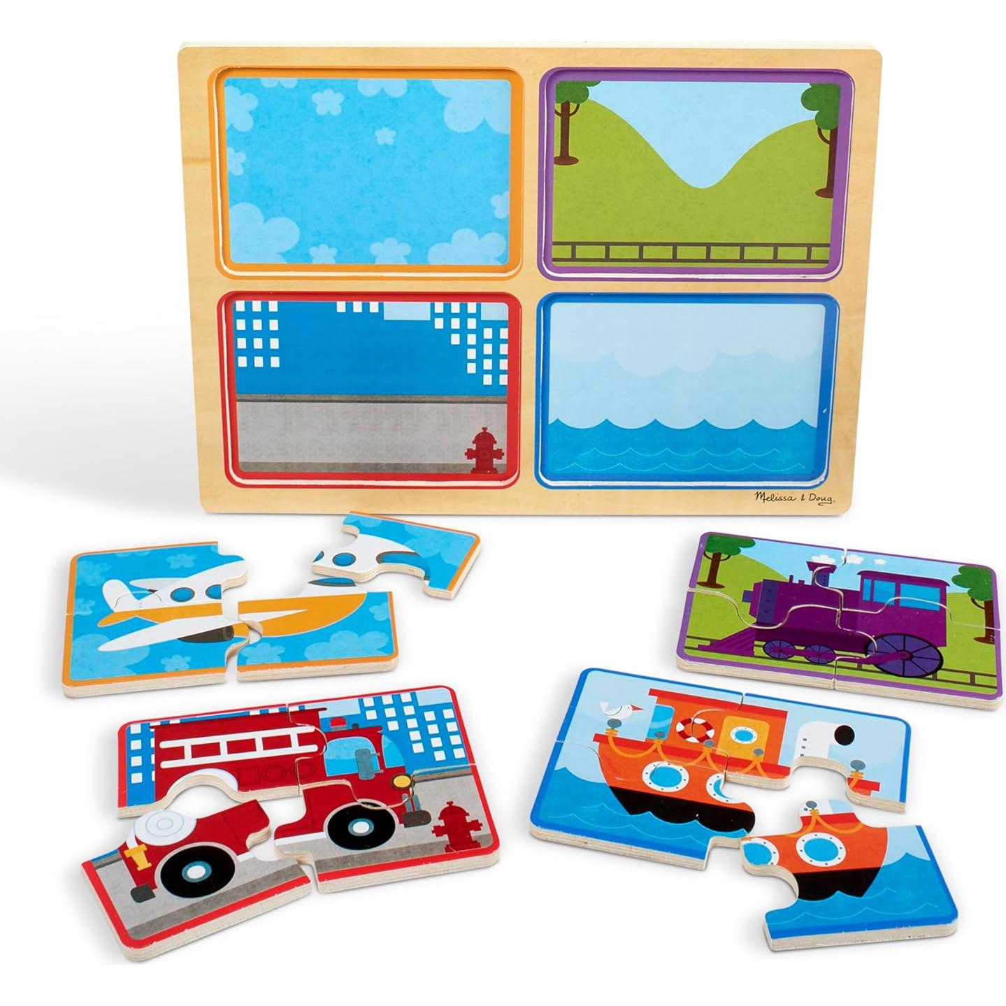 Rompecabezas de Madera Melissa & Doug Vehículos 4 Piezas