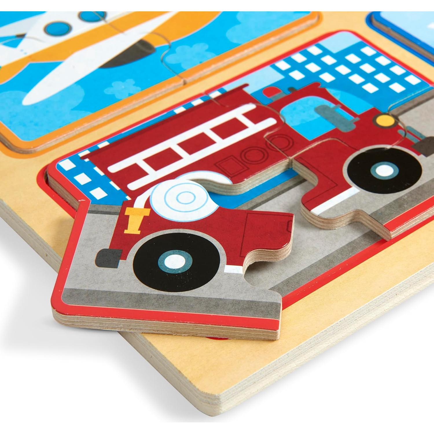 Rompecabezas de Madera Melissa & Doug Vehículos 4 Piezas