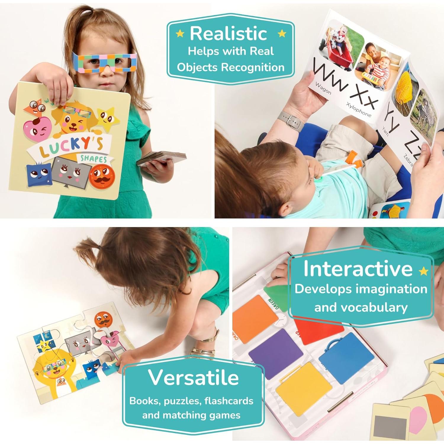 Conjunto Educativo TOYVENTIVE - Libros, Tarjetas y Rompecabezas