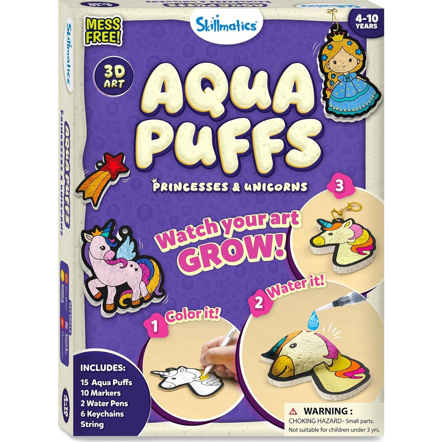 Kit de Arte 3D Skillmatics - Puffs de Agua Princesas y Unicornios