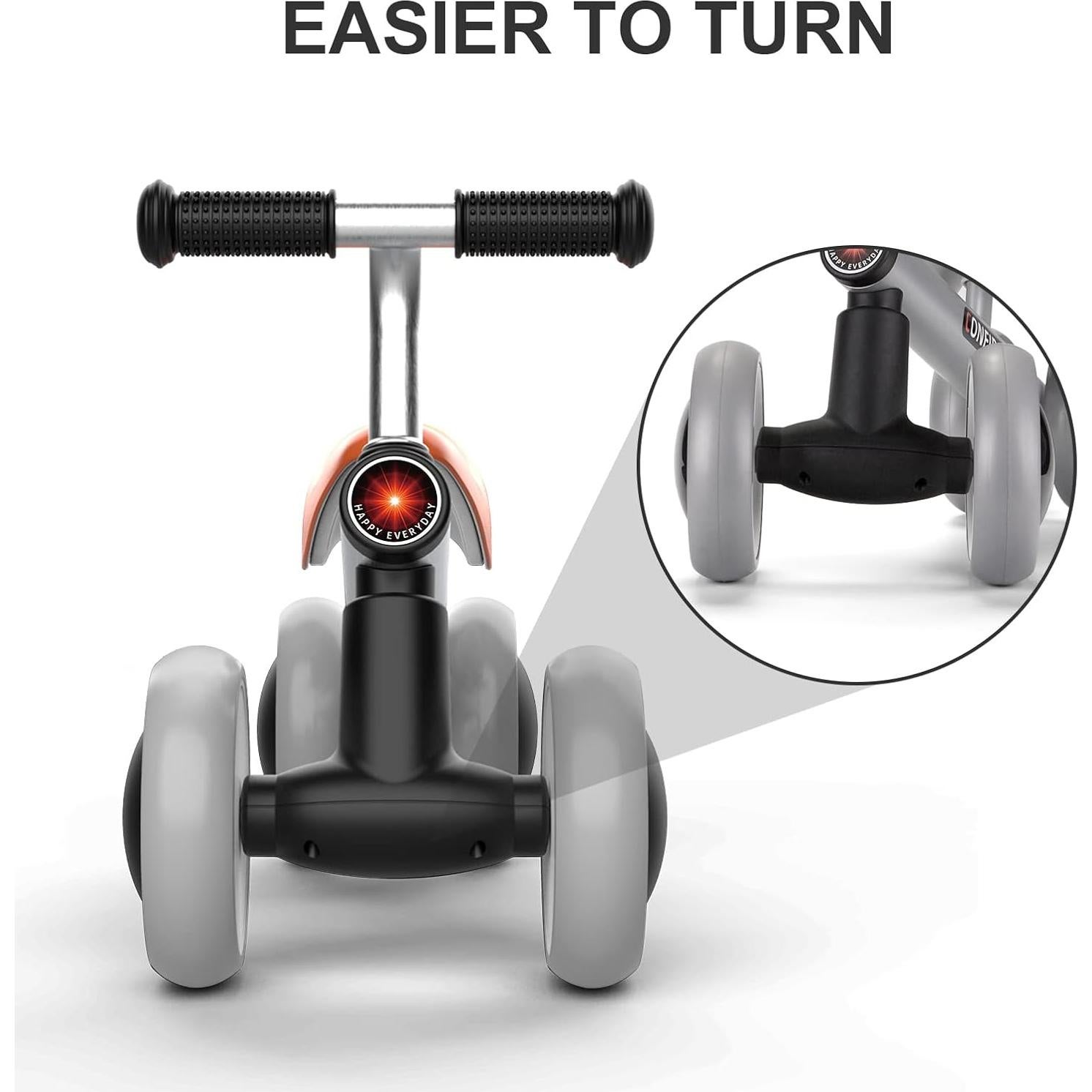 Bicicleta de Equilibrio Wdmiya para Bebés 1-3 Años Gris