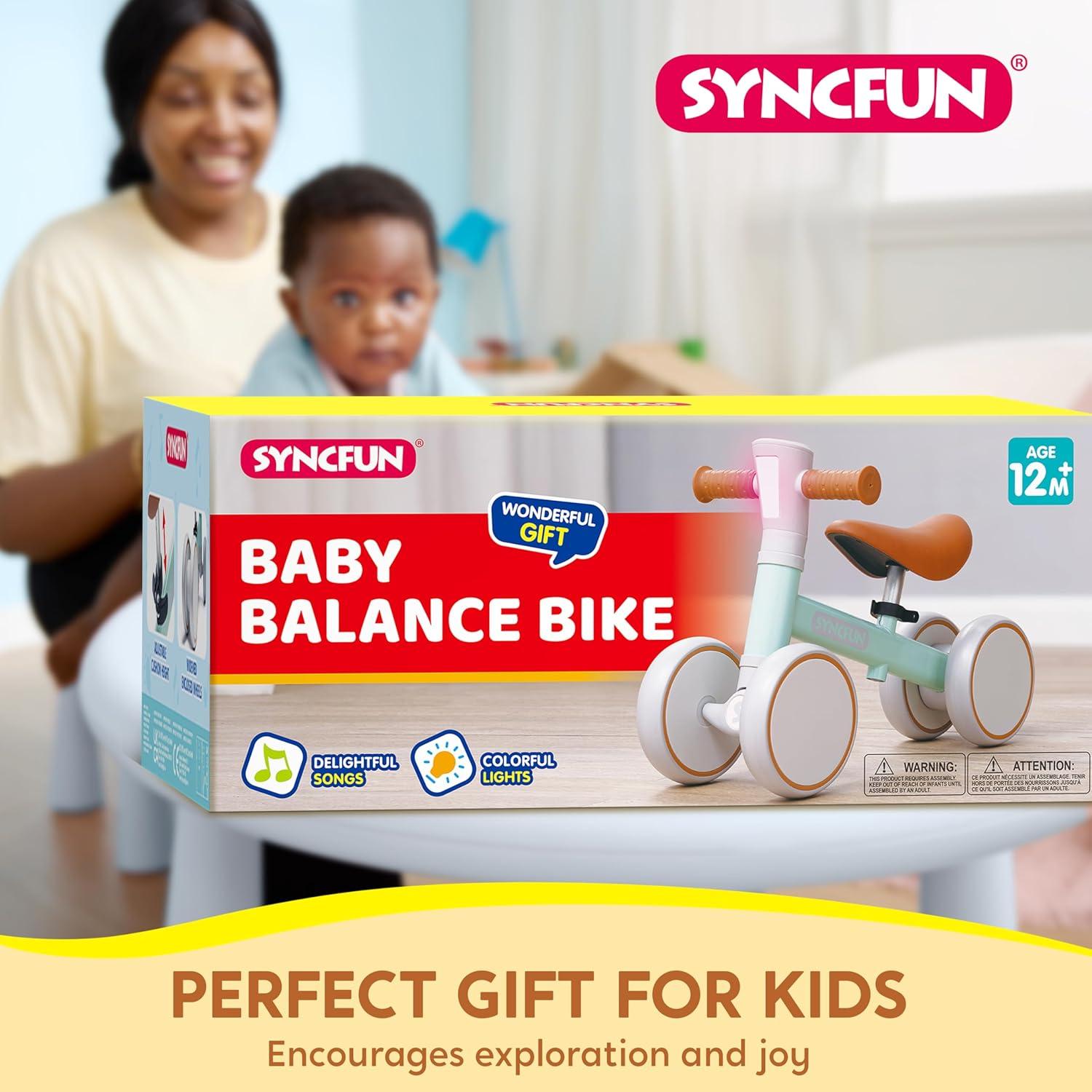 Bicicleta de Equilibrio SYNCFUN Verde para Bebés 1-2 Años