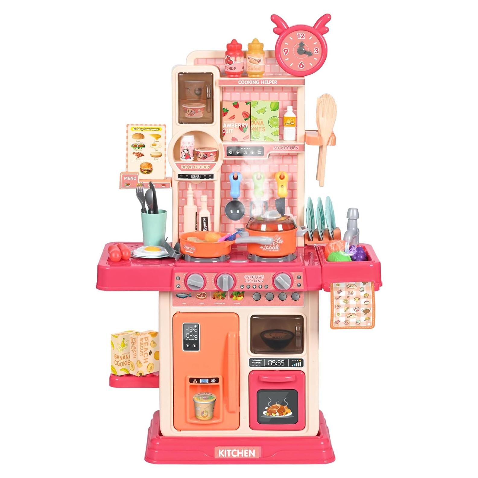 Cocina Infantil Cossy Rosa con Sonido y Luz, Juguete 50x43.9x33cm