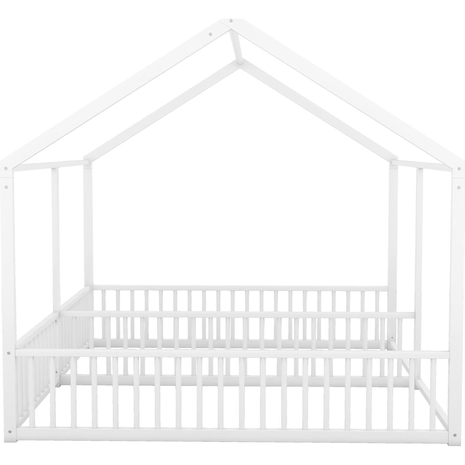 Cama Doble Twin Bellemave con Barandillas Blancas - Metal