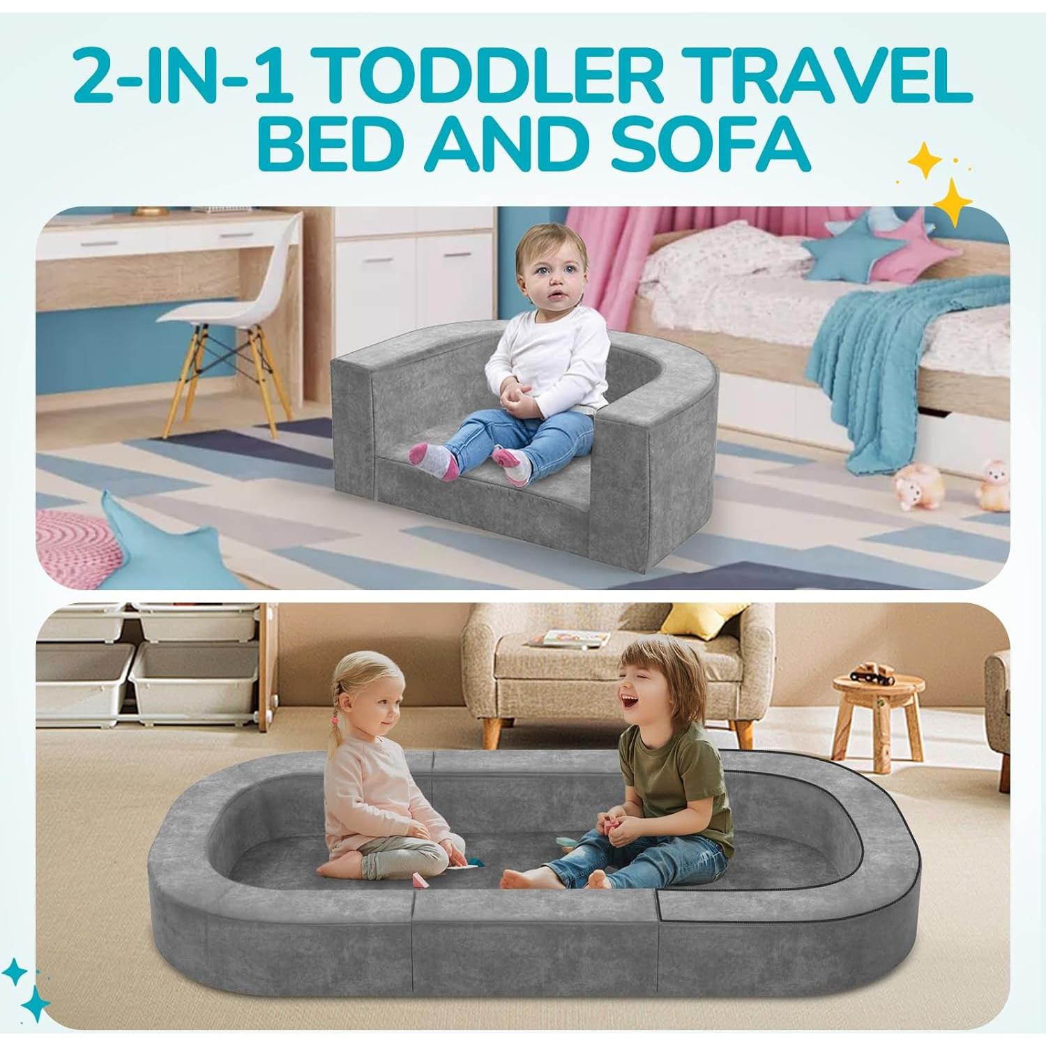 Cama y Sofá de Viaje 2-en-1 Cutebeams para Niños 0-3 Años