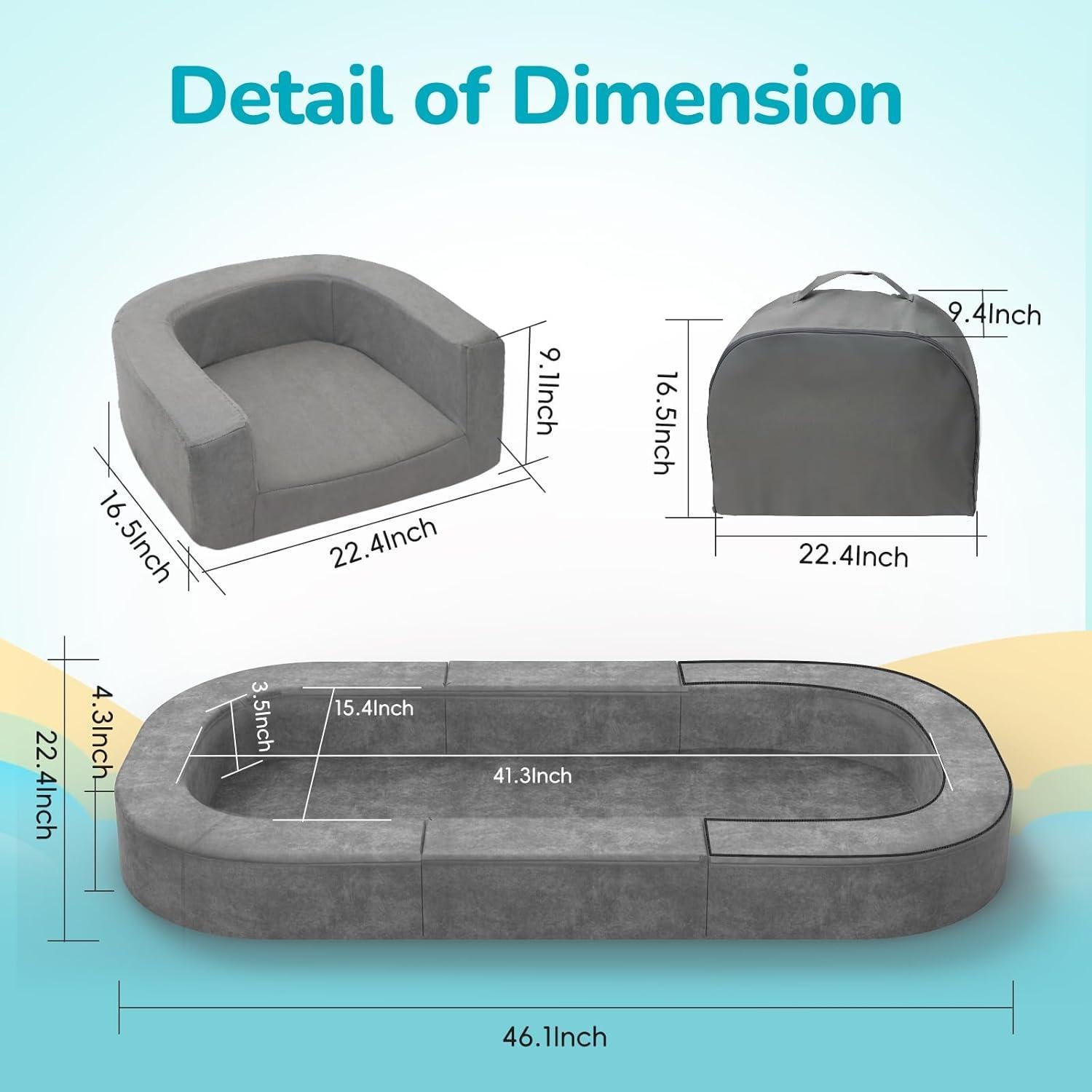 Cama y Sofá de Viaje 2-en-1 Cutebeams para Niños 0-3 Años