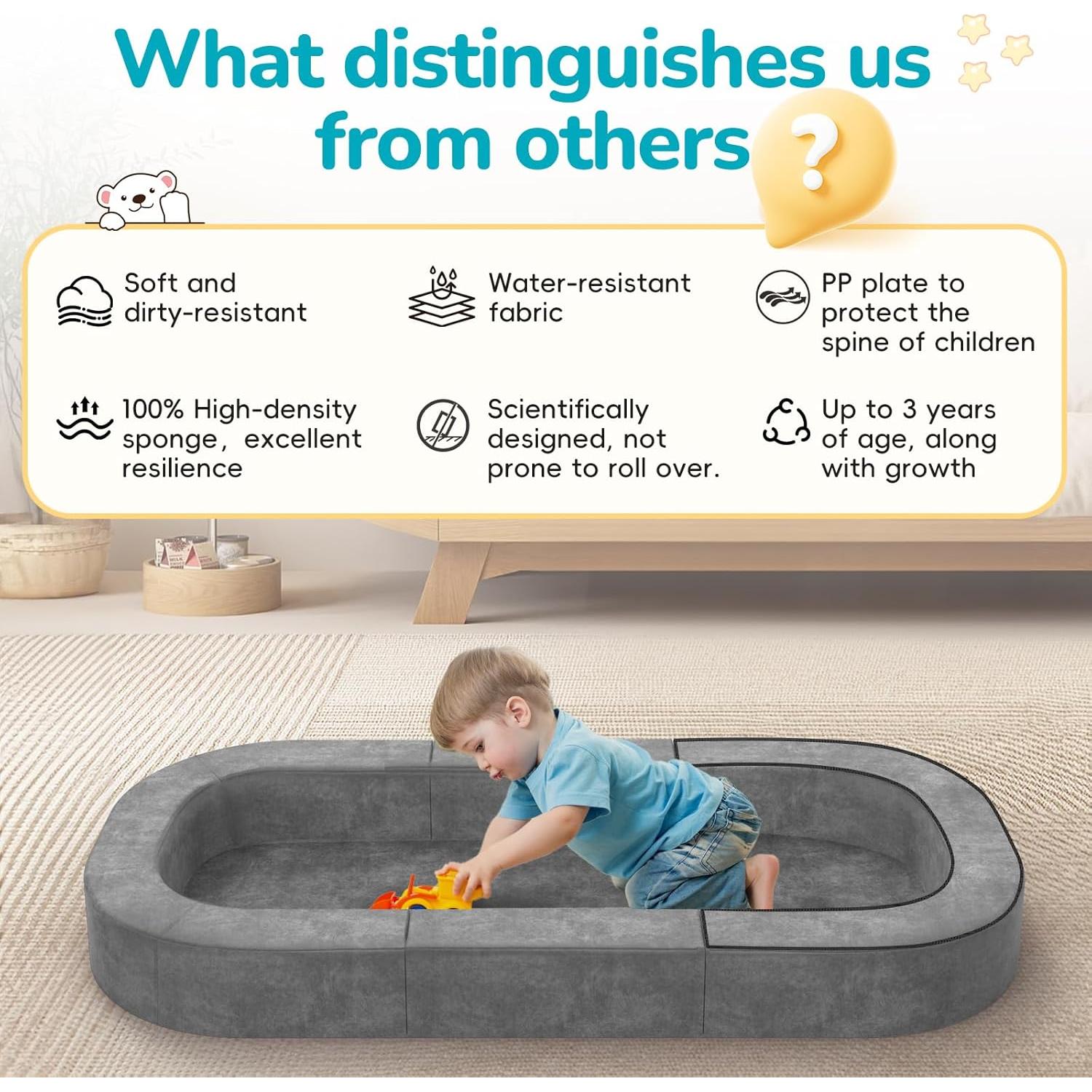 Cama y Sofá de Viaje 2-en-1 Cutebeams para Niños 0-3 Años