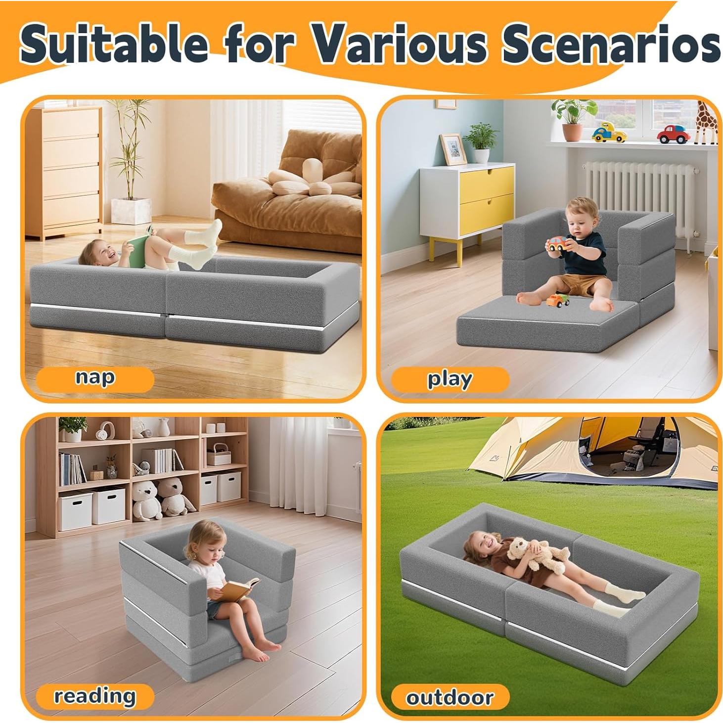 Cama de viaje portátil para niños Abdtech 3 en 1 - 114 cm