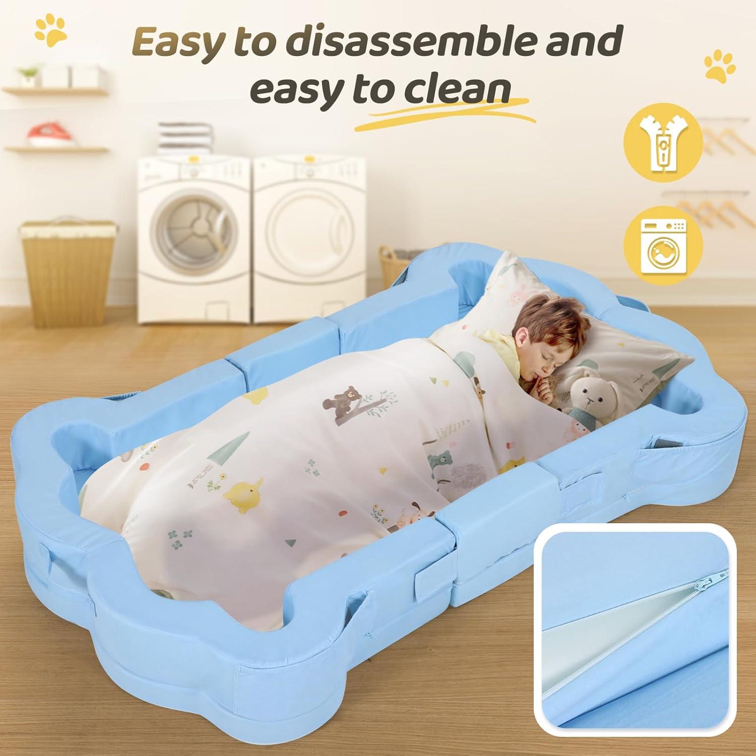 Cama Portátil Plegable para Niños Mmucco Azul 52x25x24 cm