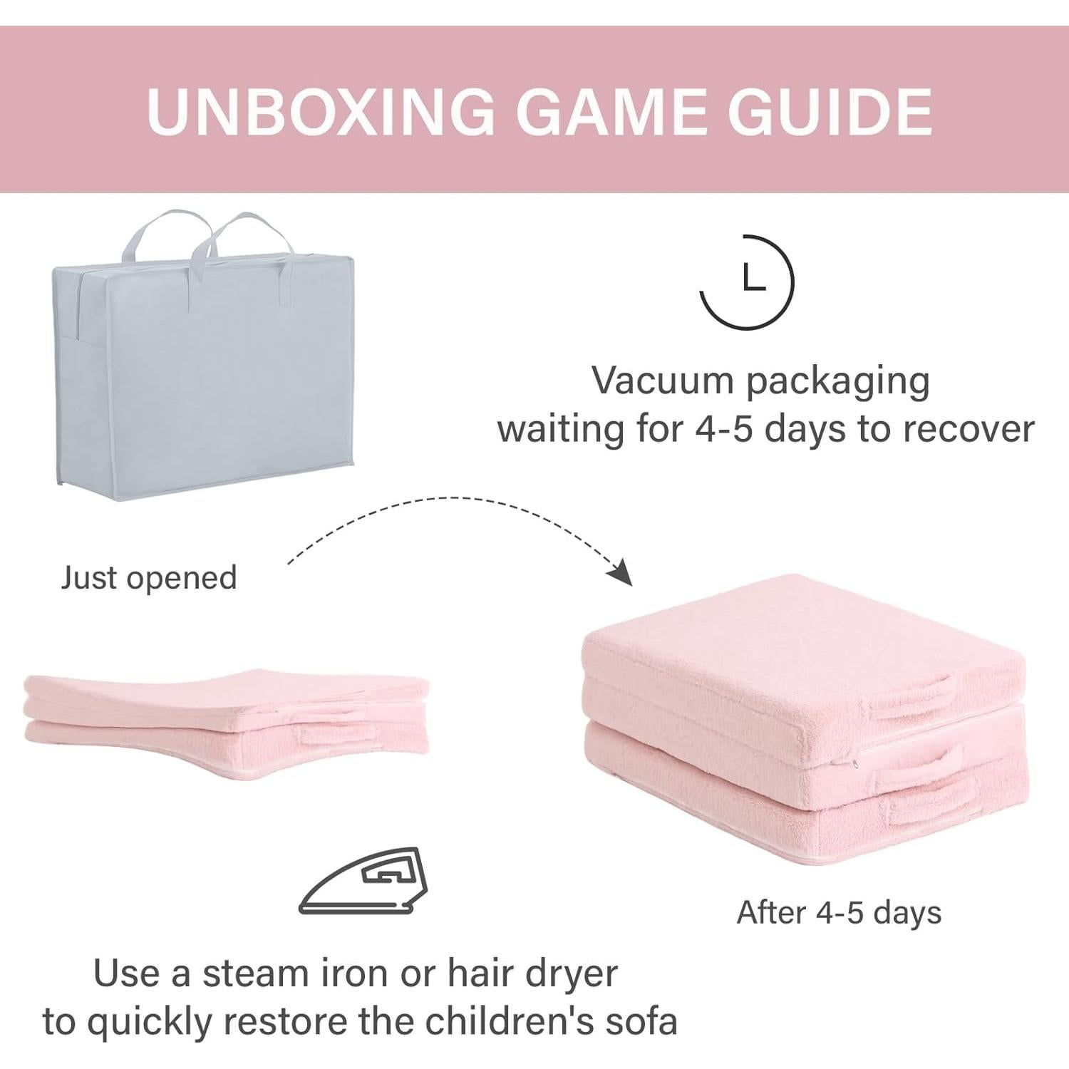 Colchón Plegable para Niños Givjoy Rosa Trifold 145x56 cm