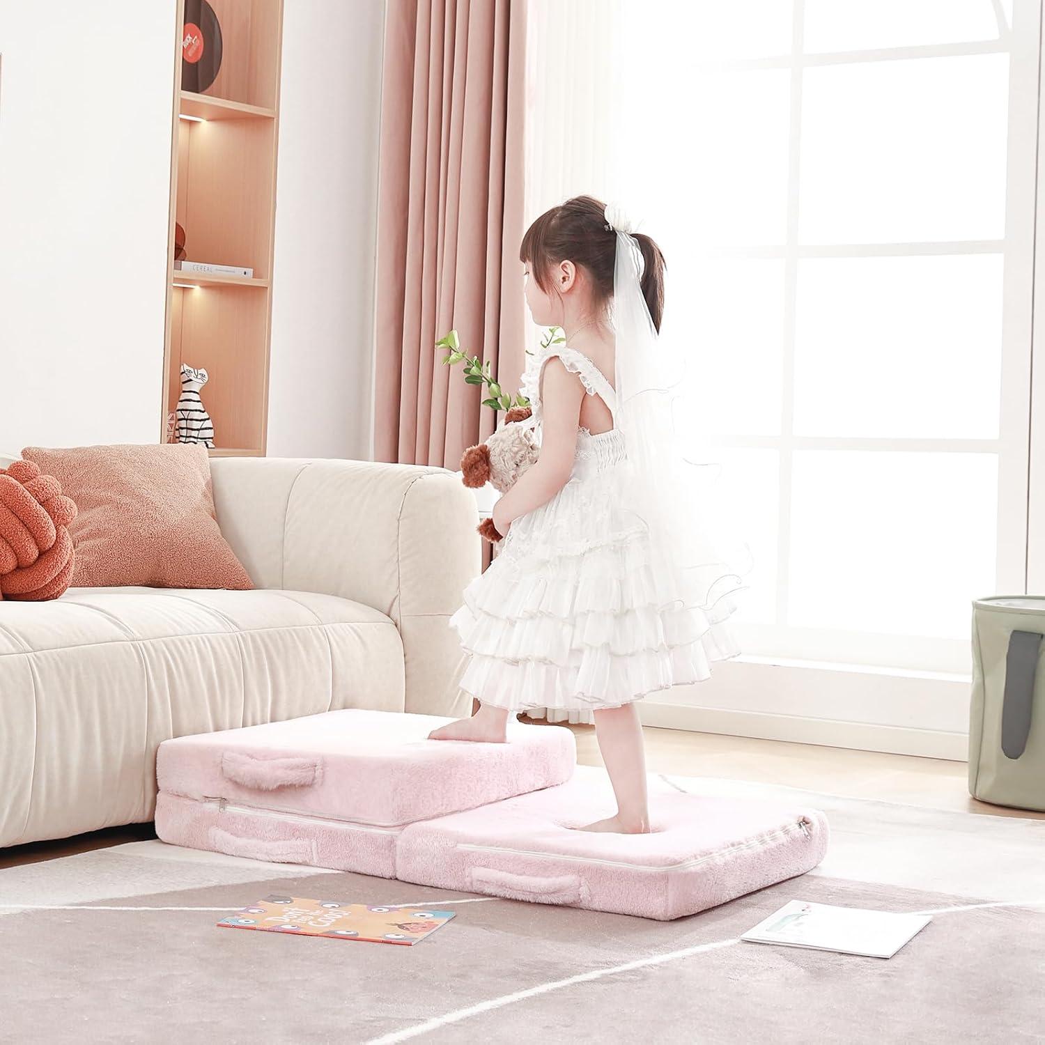 Colchón Plegable para Niños Givjoy Rosa Trifold 145x56 cm