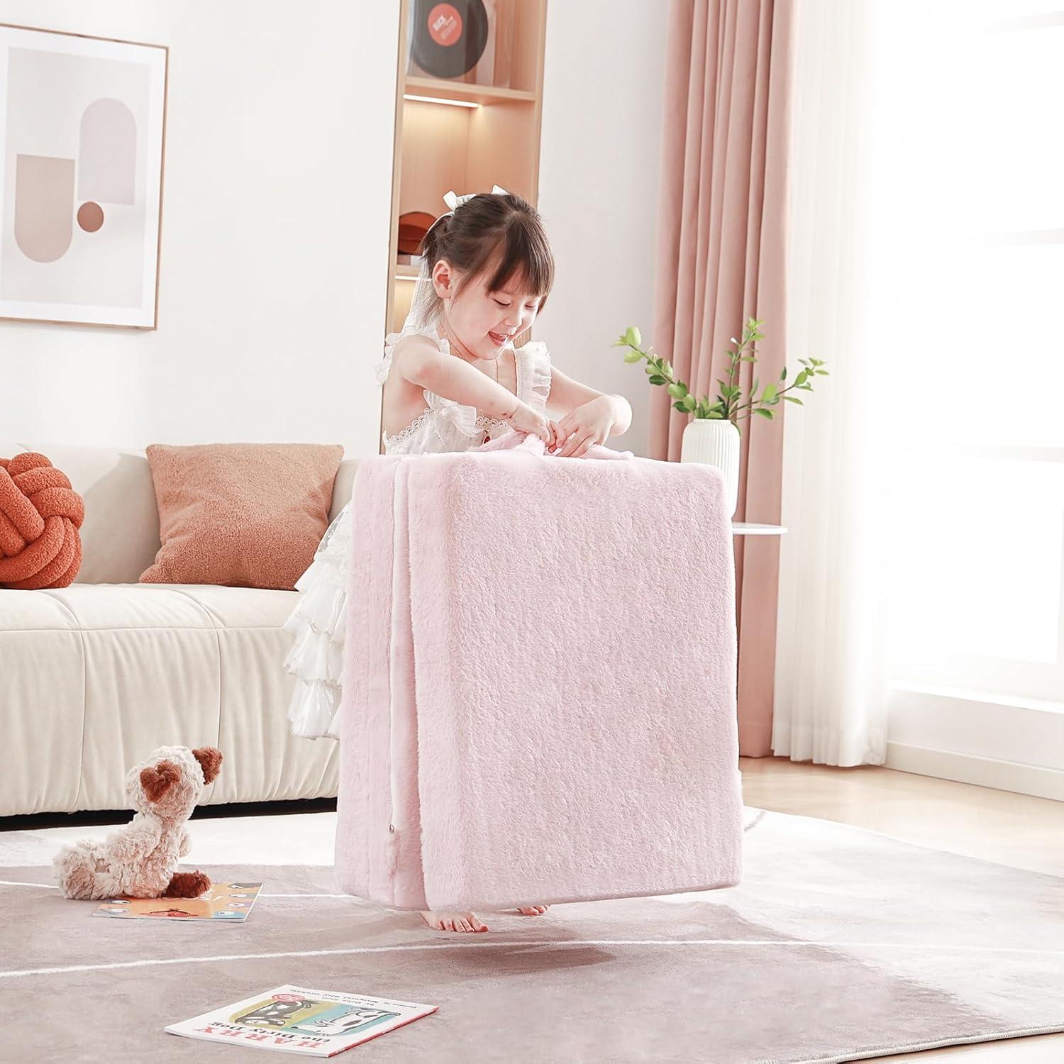 Colchón Plegable para Niños Givjoy Rosa Trifold 145x56 cm