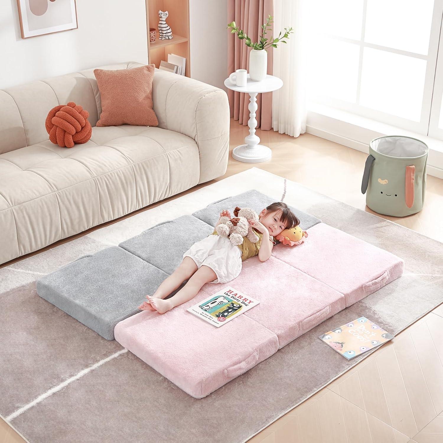 Colchón Plegable para Niños Givjoy Rosa Trifold 145x56 cm