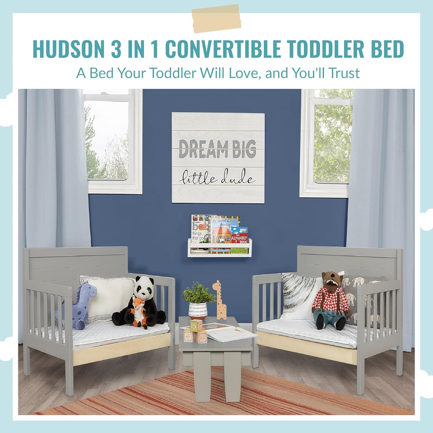 Cama Convertible Hudson 3 en 1 Dream On Me Gris Frío