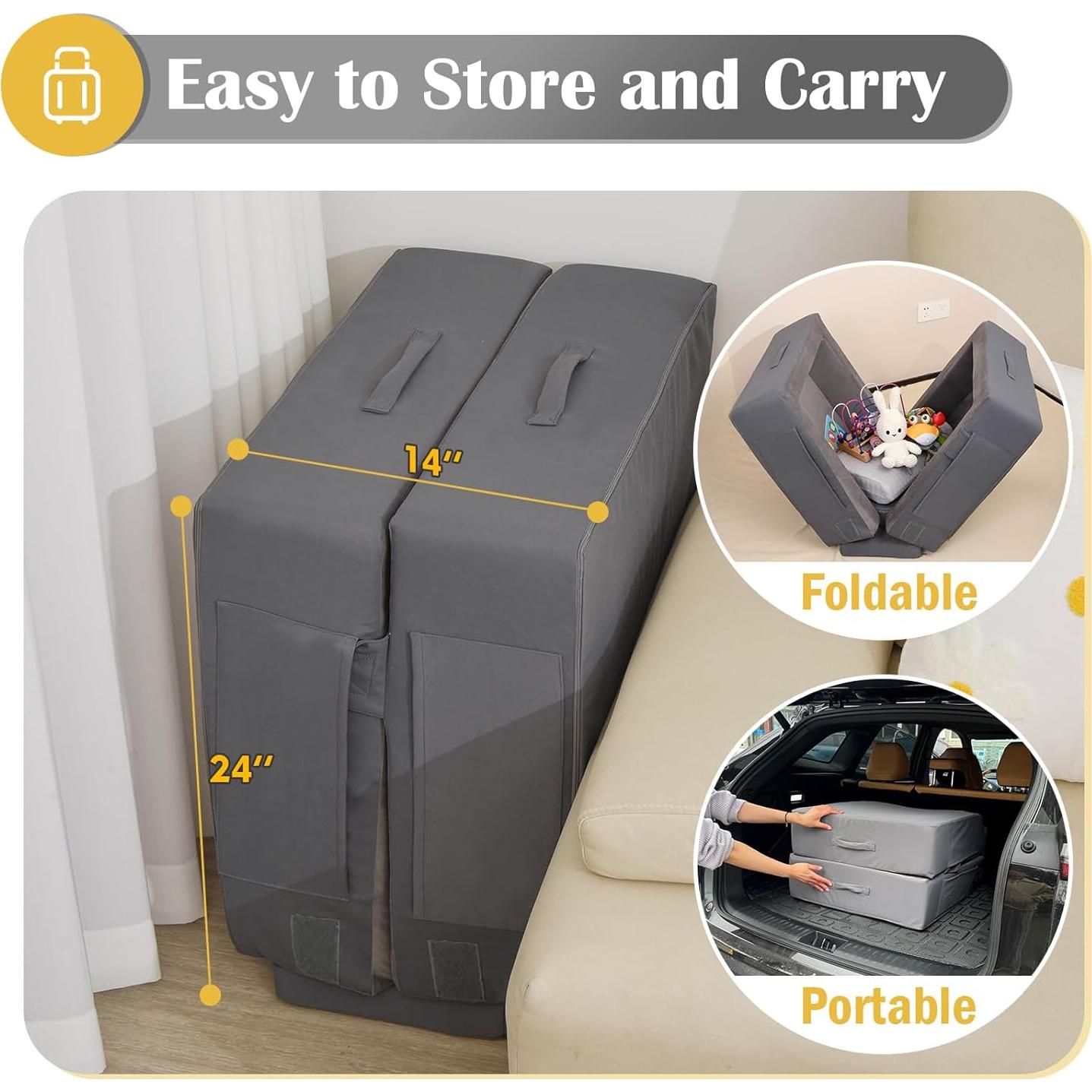 Cama de Viaje Enitya para Niños 18 Meses a 4 Años Gris