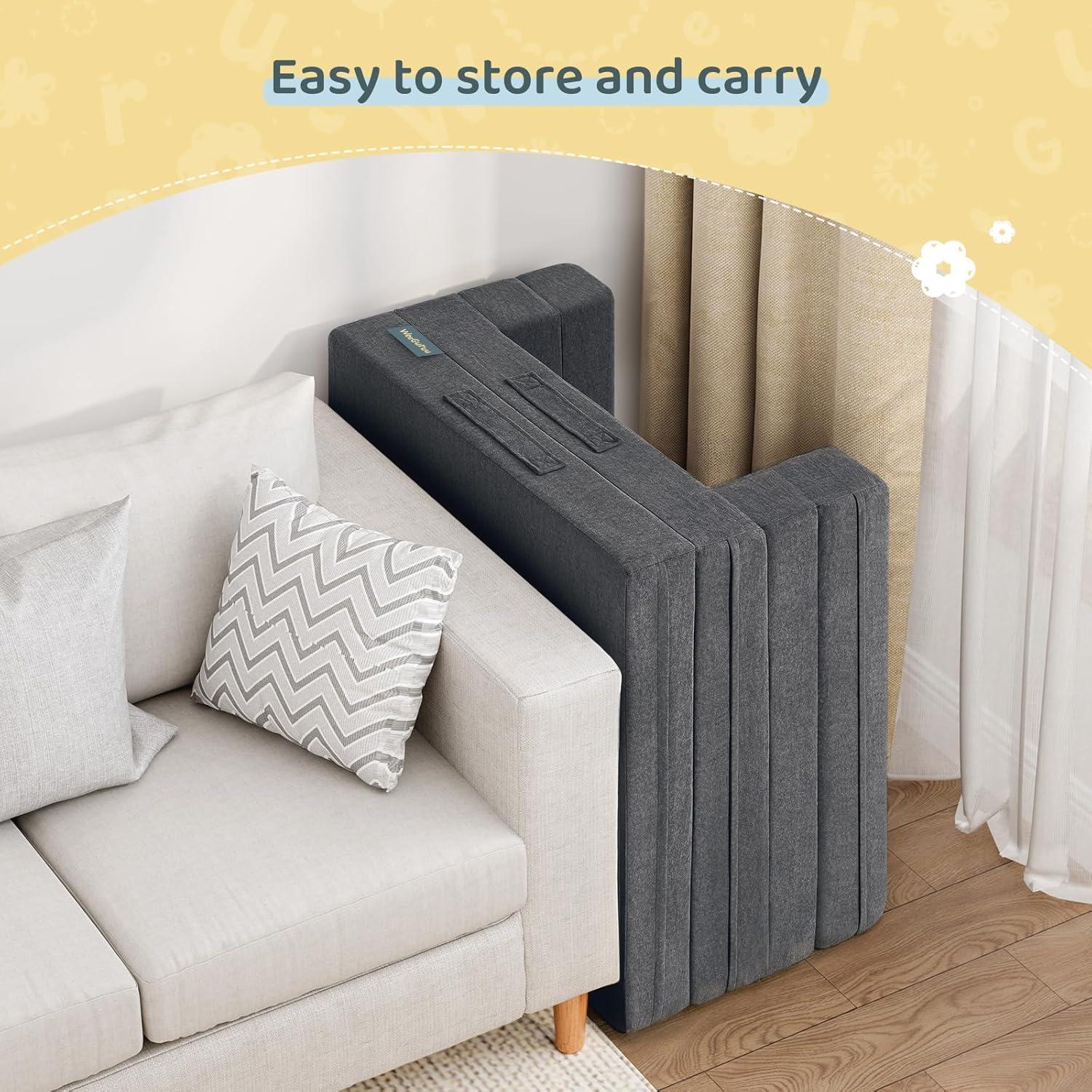 Cama de viaje para niños WeeGuruu 3 en 1 gris, espuma alta densidad