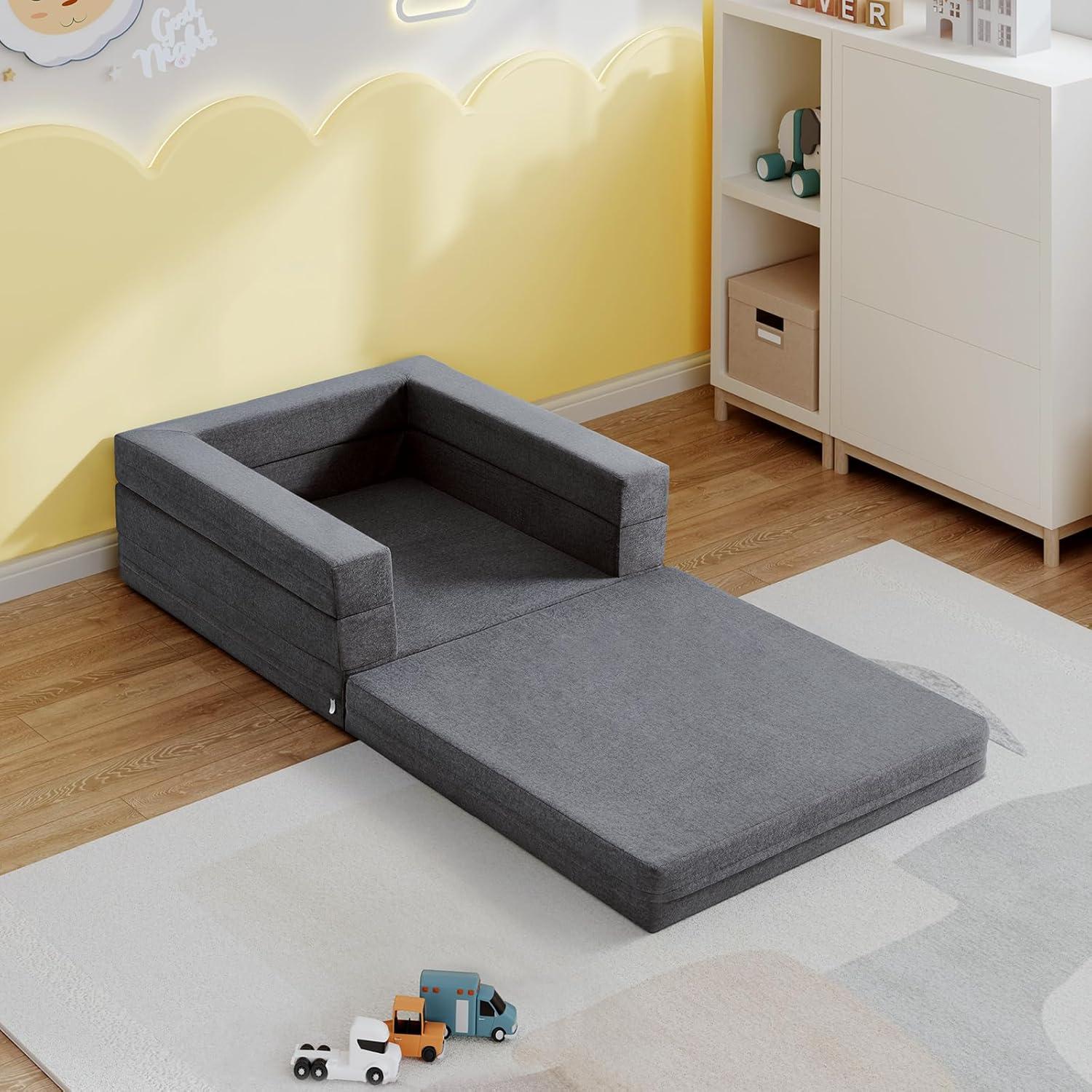 Cama de viaje para niños WeeGuruu 3 en 1 gris, espuma alta densidad