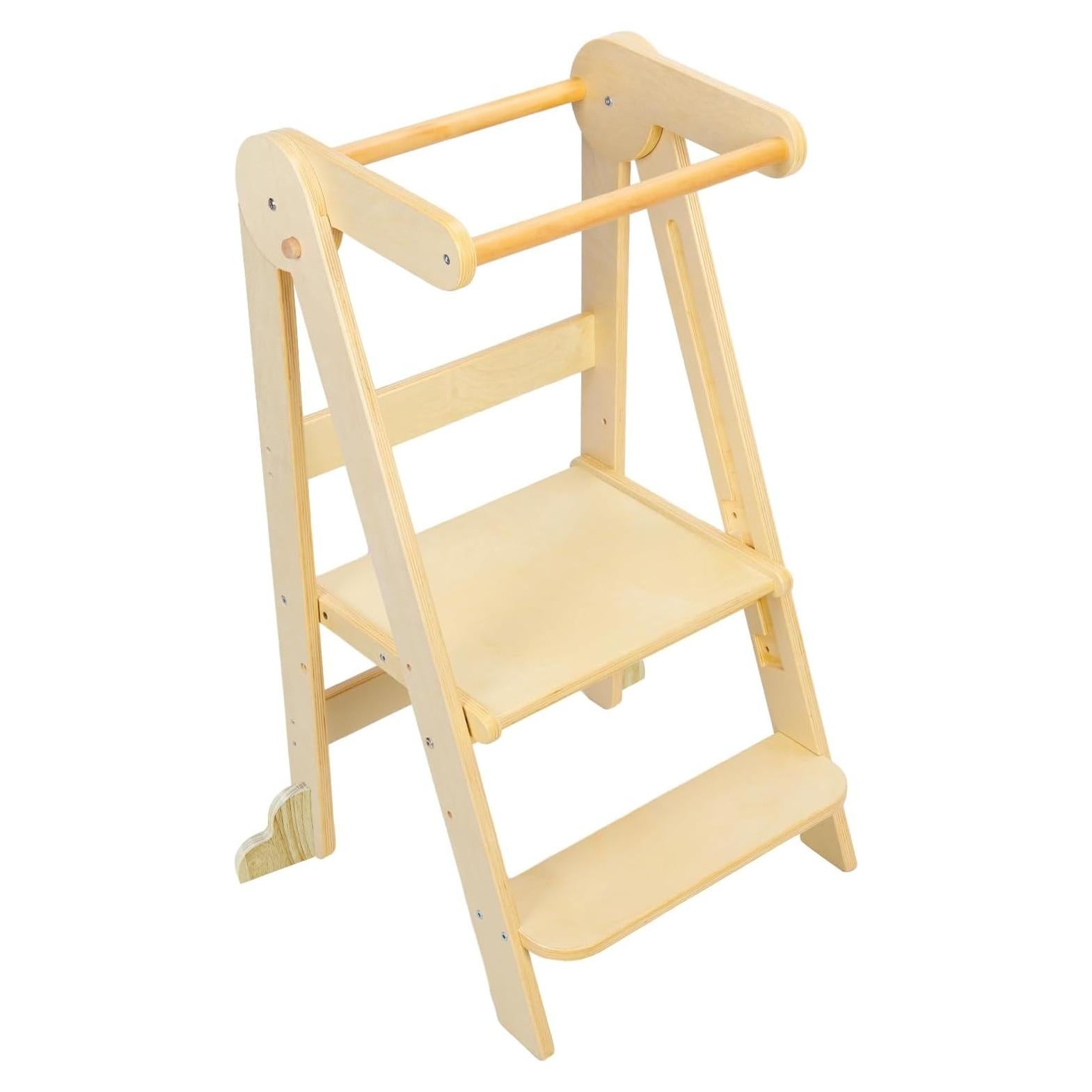 Torre de Aprendizaje Plegable y Ajustable Yifaeux Beige