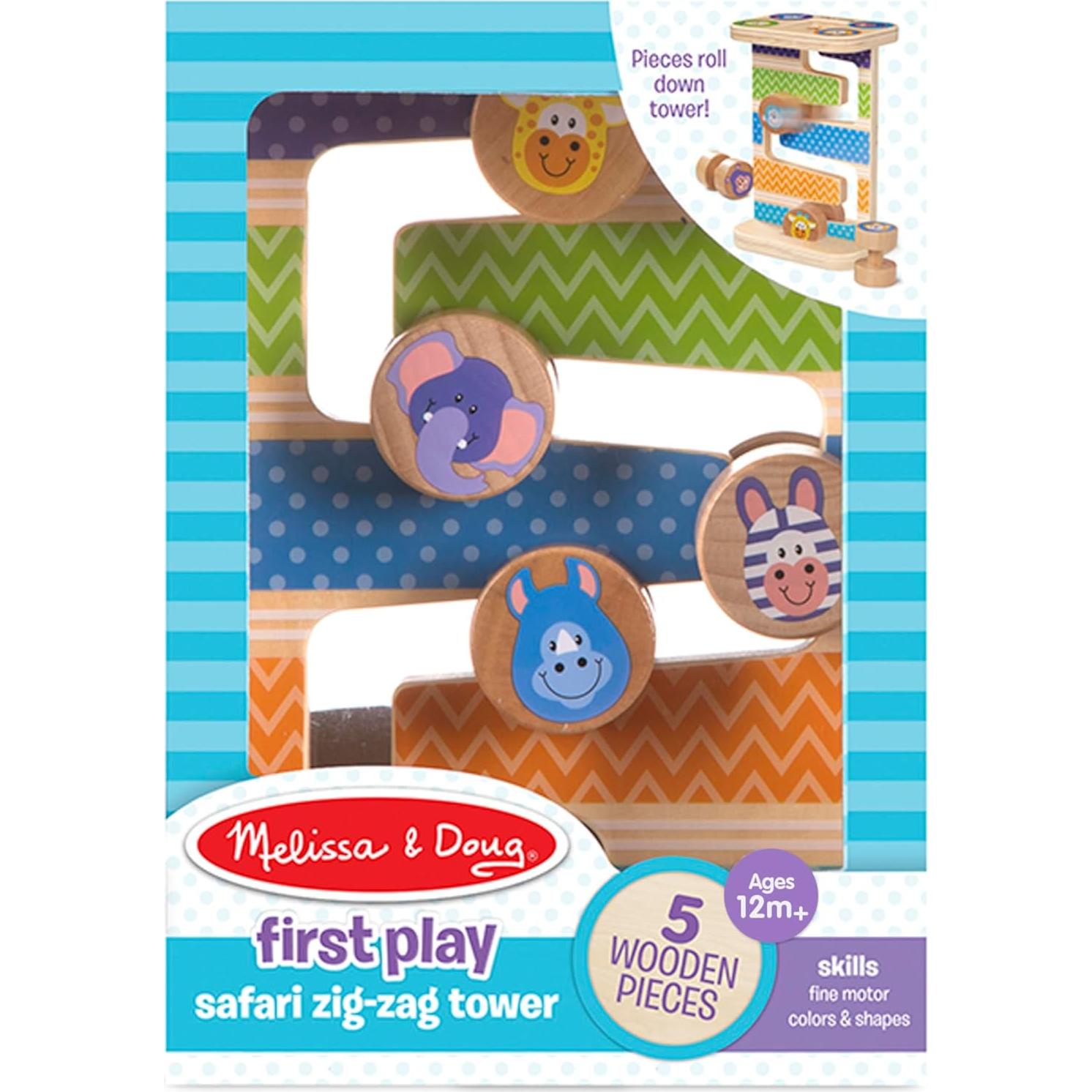 Torre de Madera Safari Zig-Zag Melissa & Doug con 4 Piezas