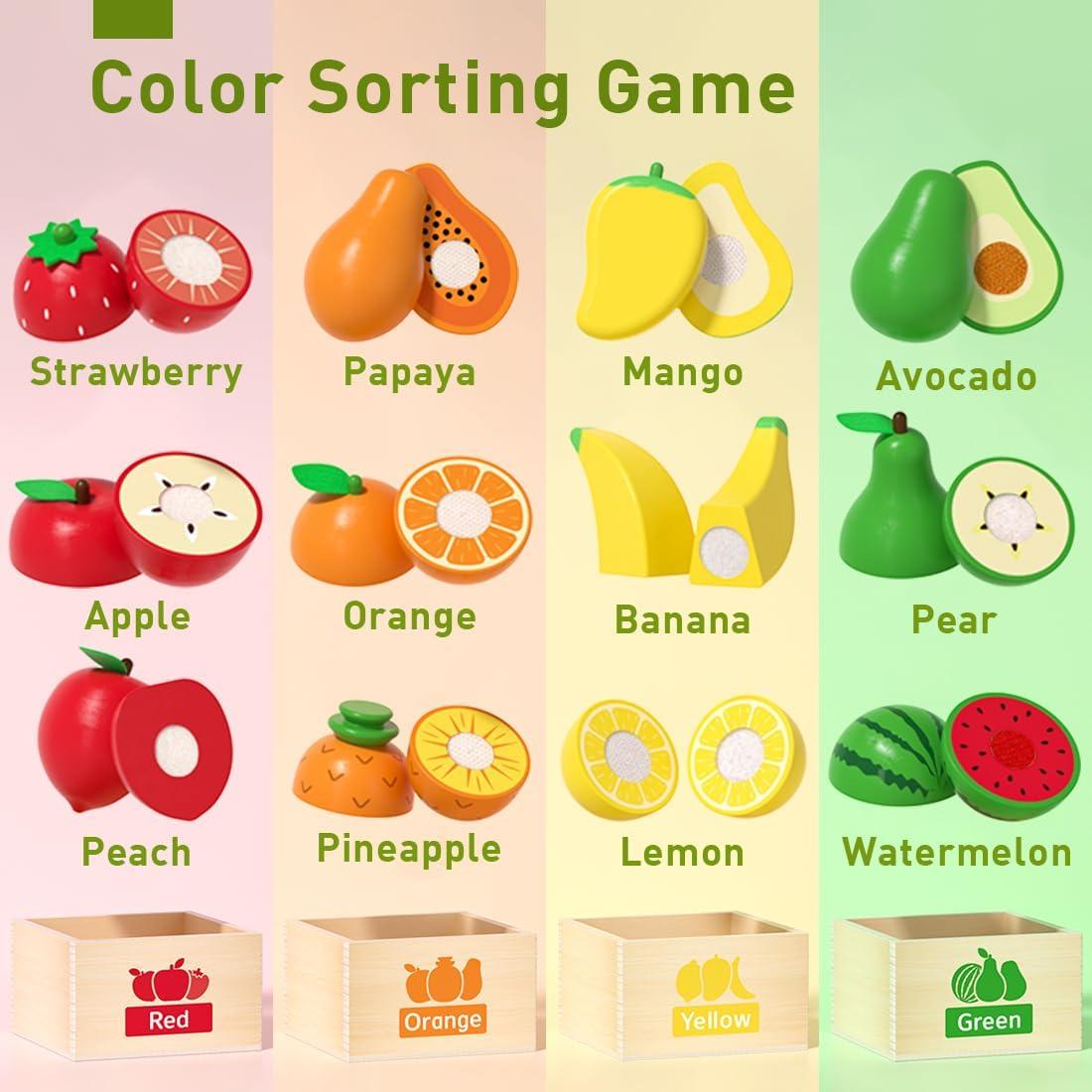 Juego de Cocina de Madera para Niños - 18 Piezas con Almacenamiento