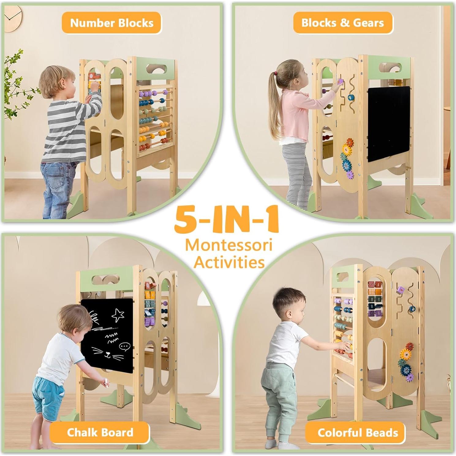 Torre Plegable 6en1 aiwo para Niños con Escalón 2 Pasos