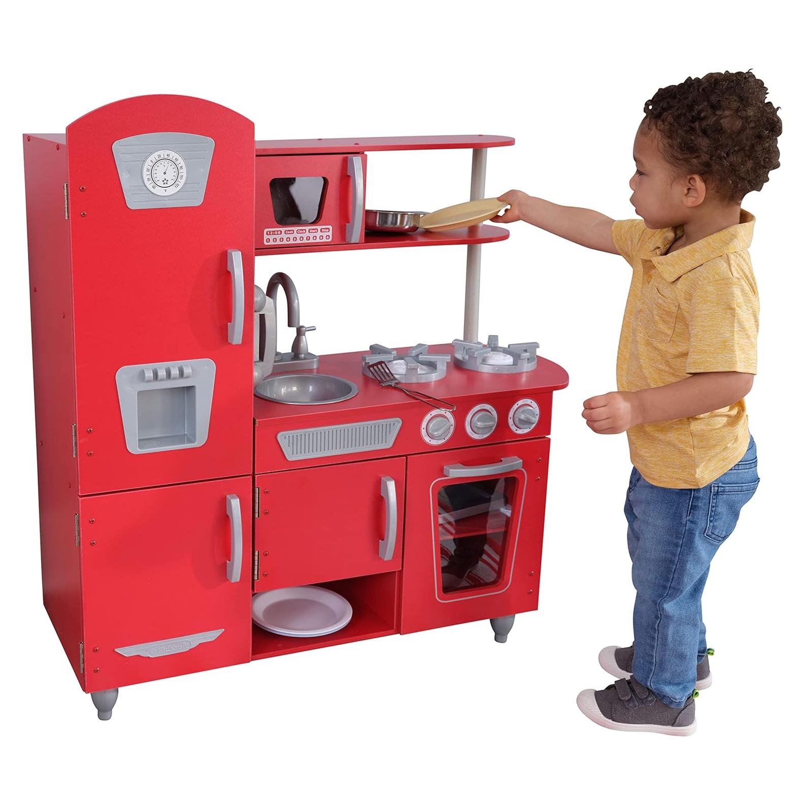 Cocina de Juguete Vintage Roja KidKraft con Acabado Inoxidable