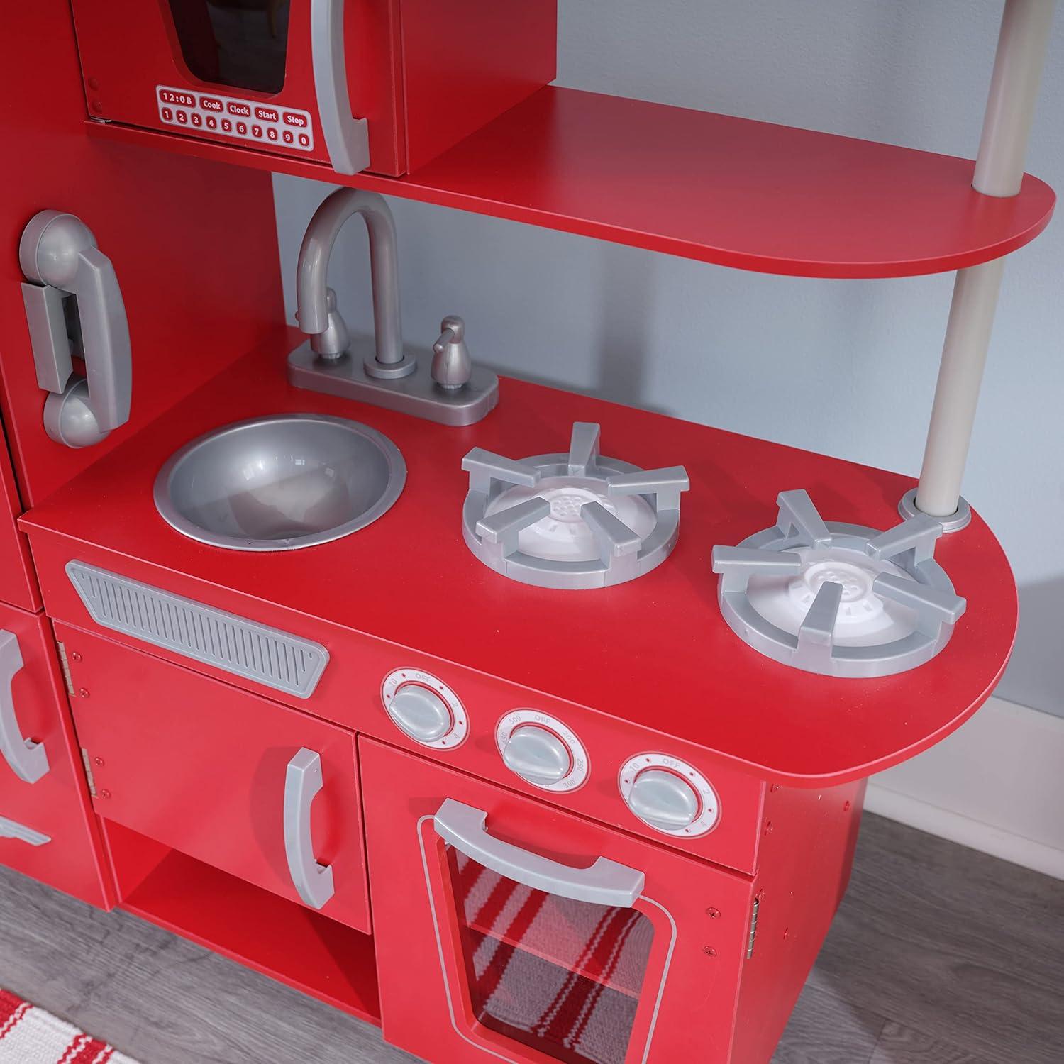 Cocina de Juguete Vintage Roja KidKraft con Acabado Inoxidable