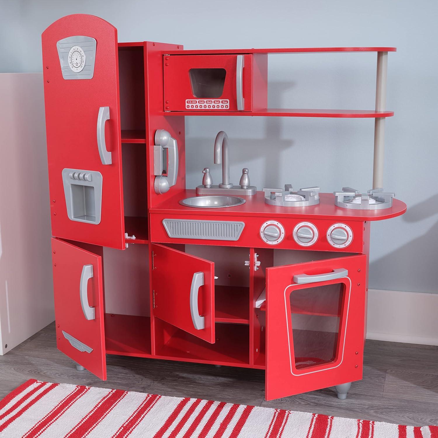 Cocina de Juguete Vintage Roja KidKraft con Acabado Inoxidable