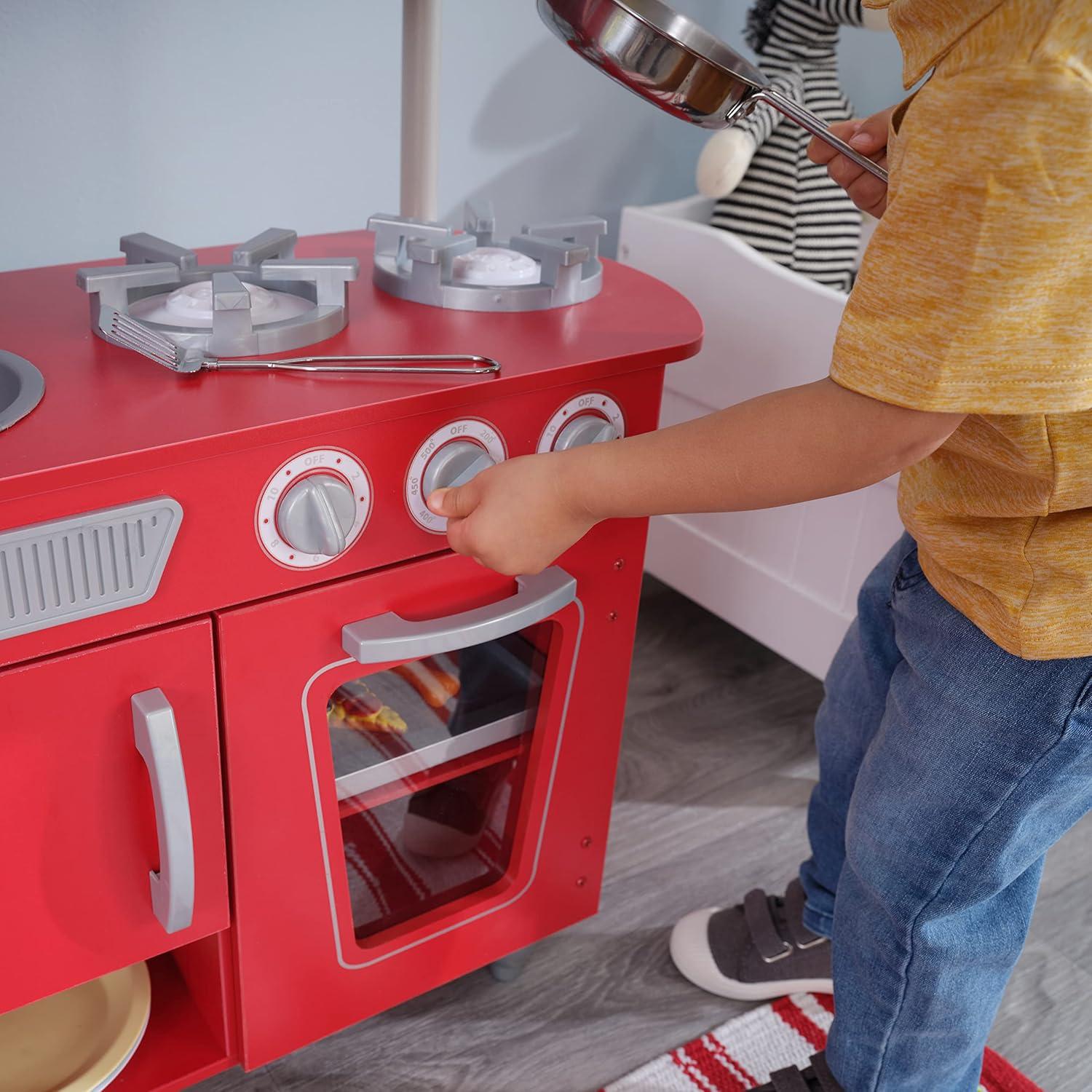 Cocina de Juguete Vintage Roja KidKraft con Acabado Inoxidable