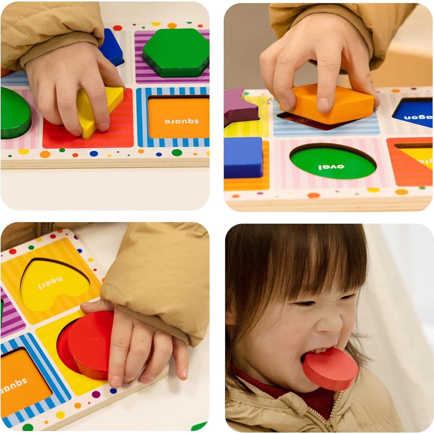 Rompecabezas Geométrico de Madera Dailyfunn 10 Piezas 1-3 Años