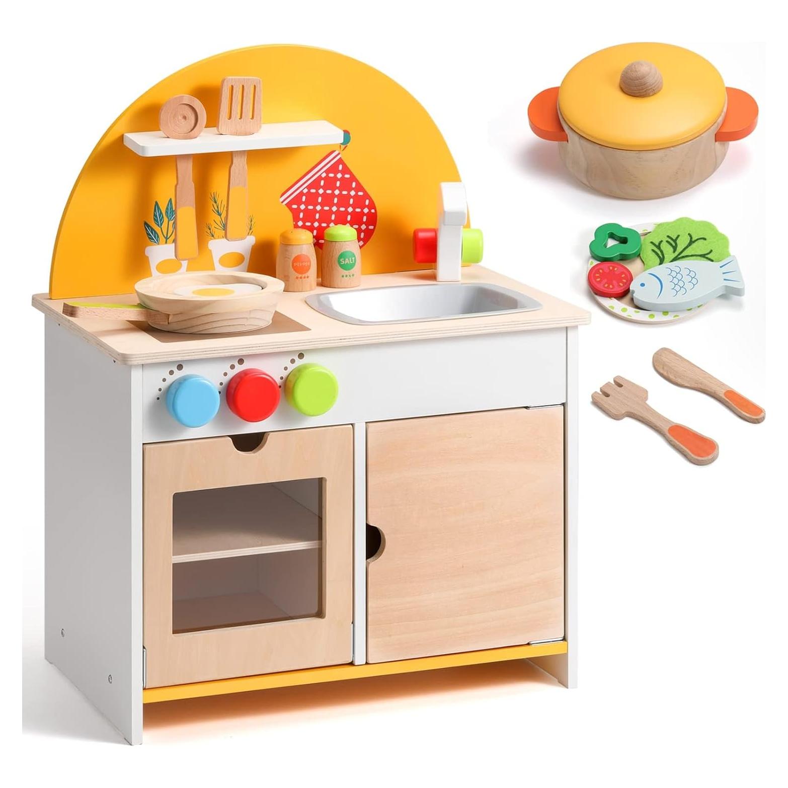 Juego de Cocina de Madera SainSmart Jr. con Accesorios 25.9x40.1x30.7cm