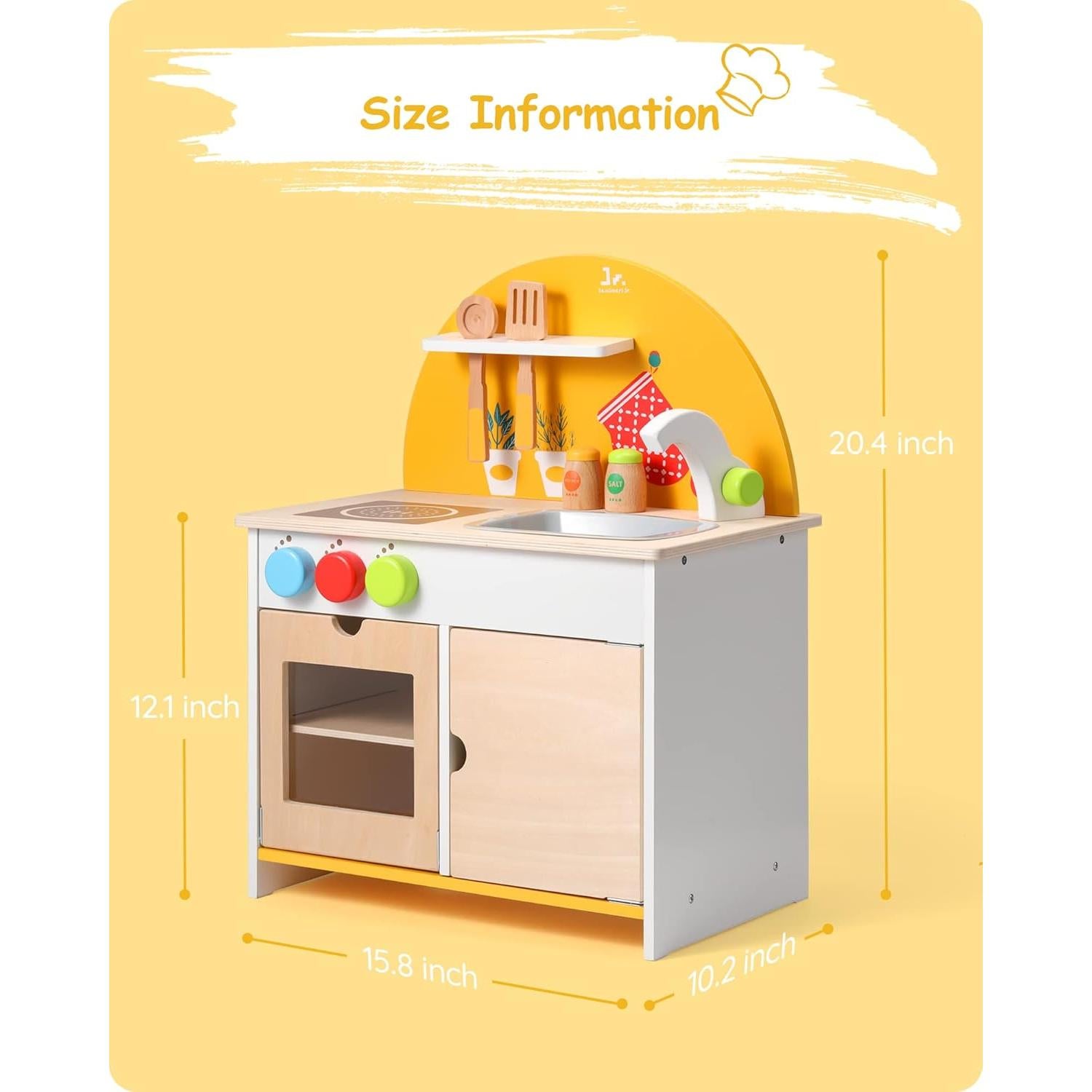 Juego de Cocina de Madera SainSmart Jr. con Accesorios 25.9x40.1x30.7cm