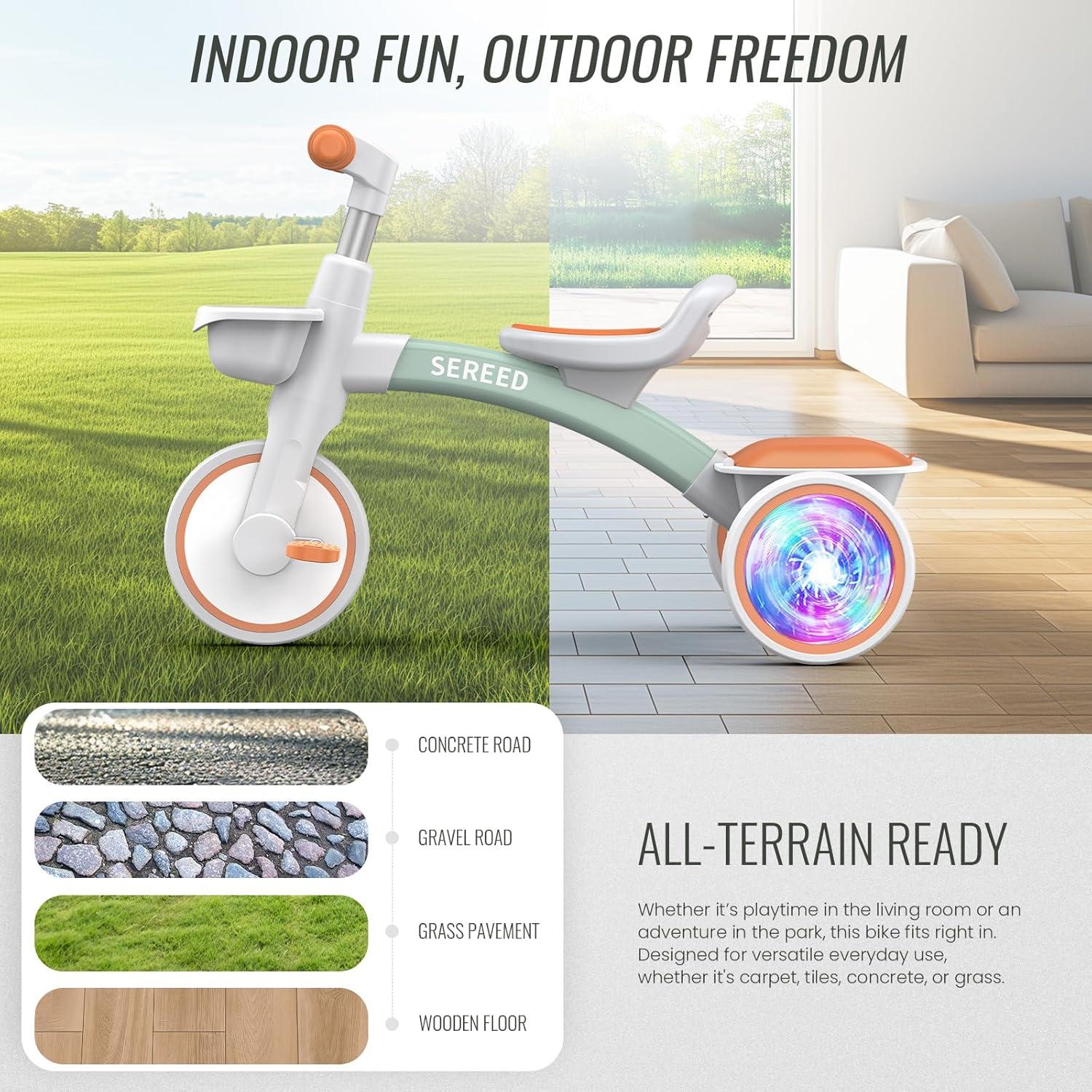 Triciclo SEREED Colorido para Niños 2 a 5 Años Ajustable