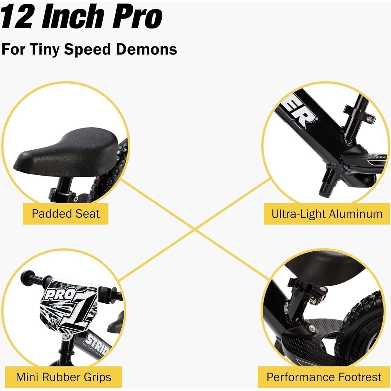 Bicicleta de Equilibrio Strider 12 Pro para Niños 1-4 Años