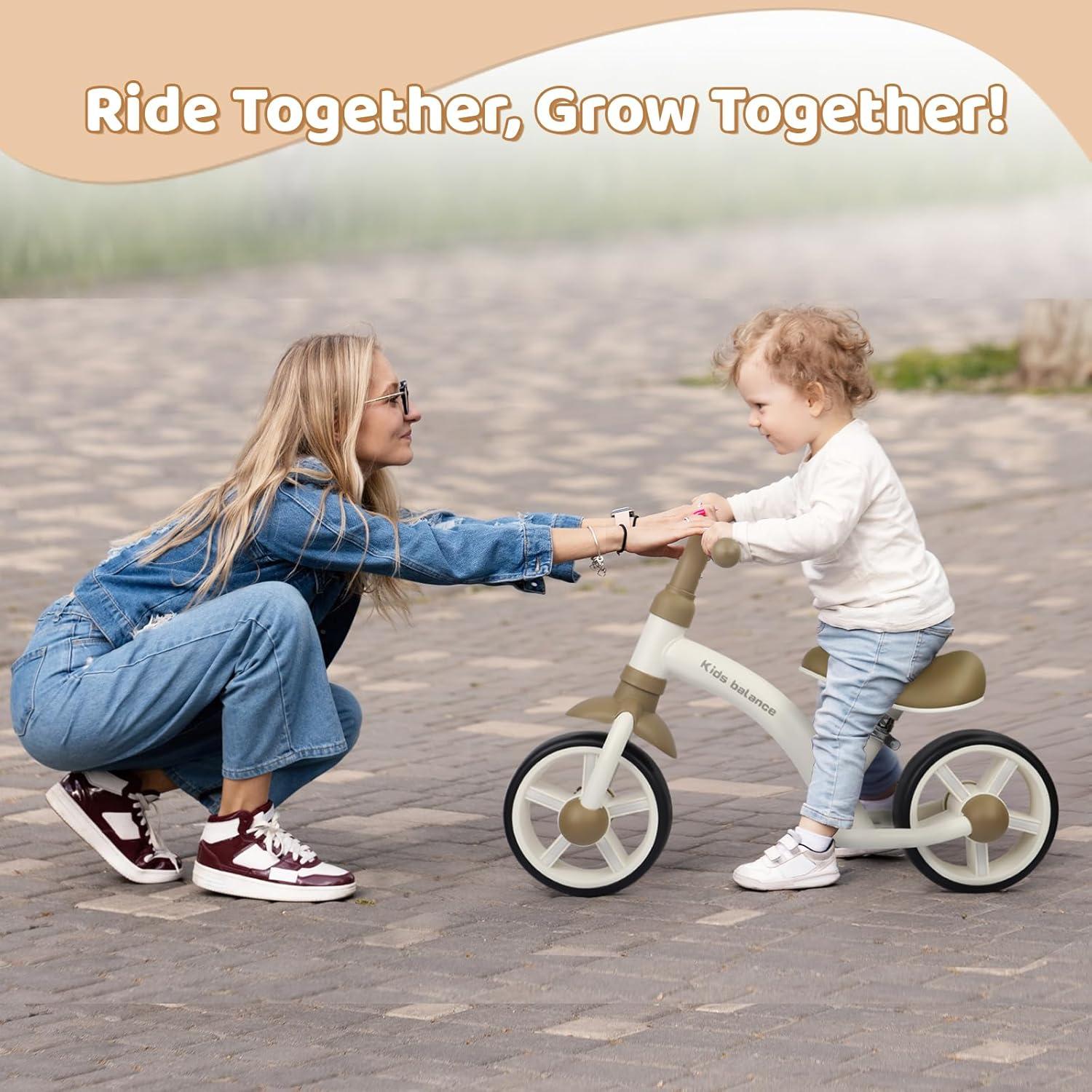 Bicicleta de Equilibrio BALINGE 8" para Niños 2-5 Años Caqui