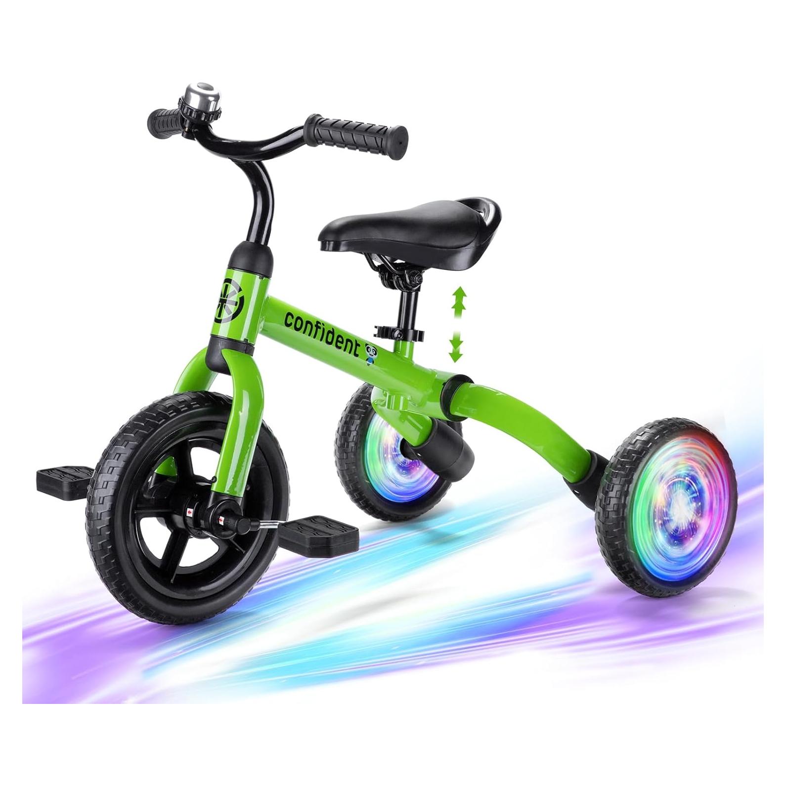 Triciclo 3 en 1 YGJT Verde para Niños 2 a 5 Años Ajustable