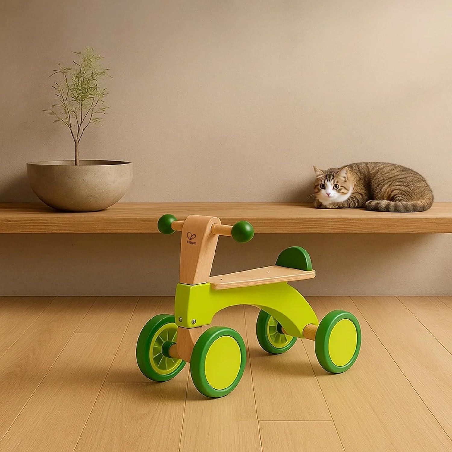Bicicleta de empuje de madera Hape E0101 verde para niños