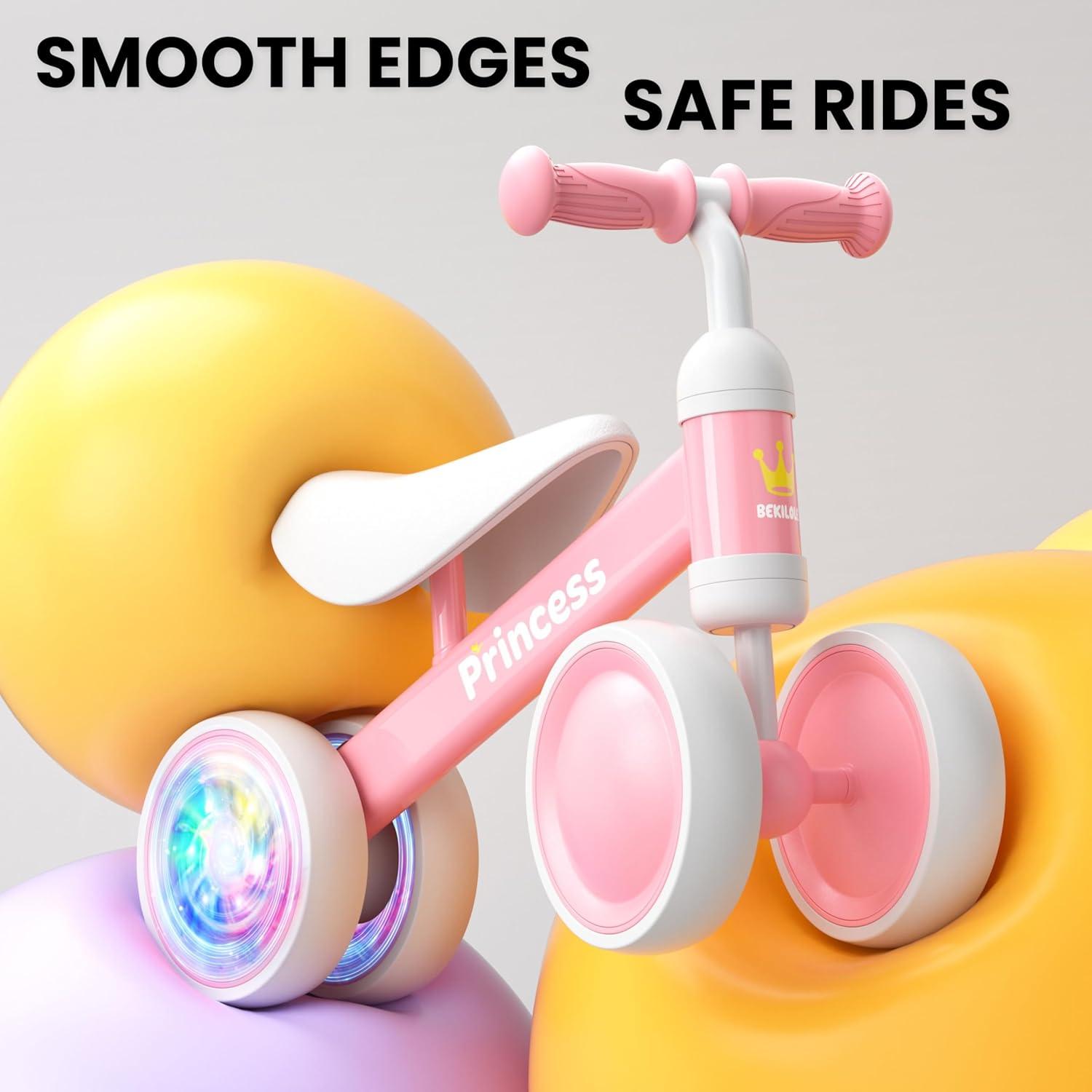 Bicicleta de Equilibrio Bekilole Rosa para Bebés 1-3 Años